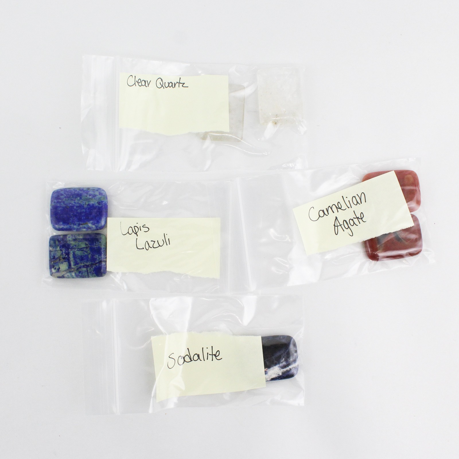 Lot of 7 Multi-Type Crystal Stones for Jewelry – Flat Rectangle – 1.5″Lx1.2″W