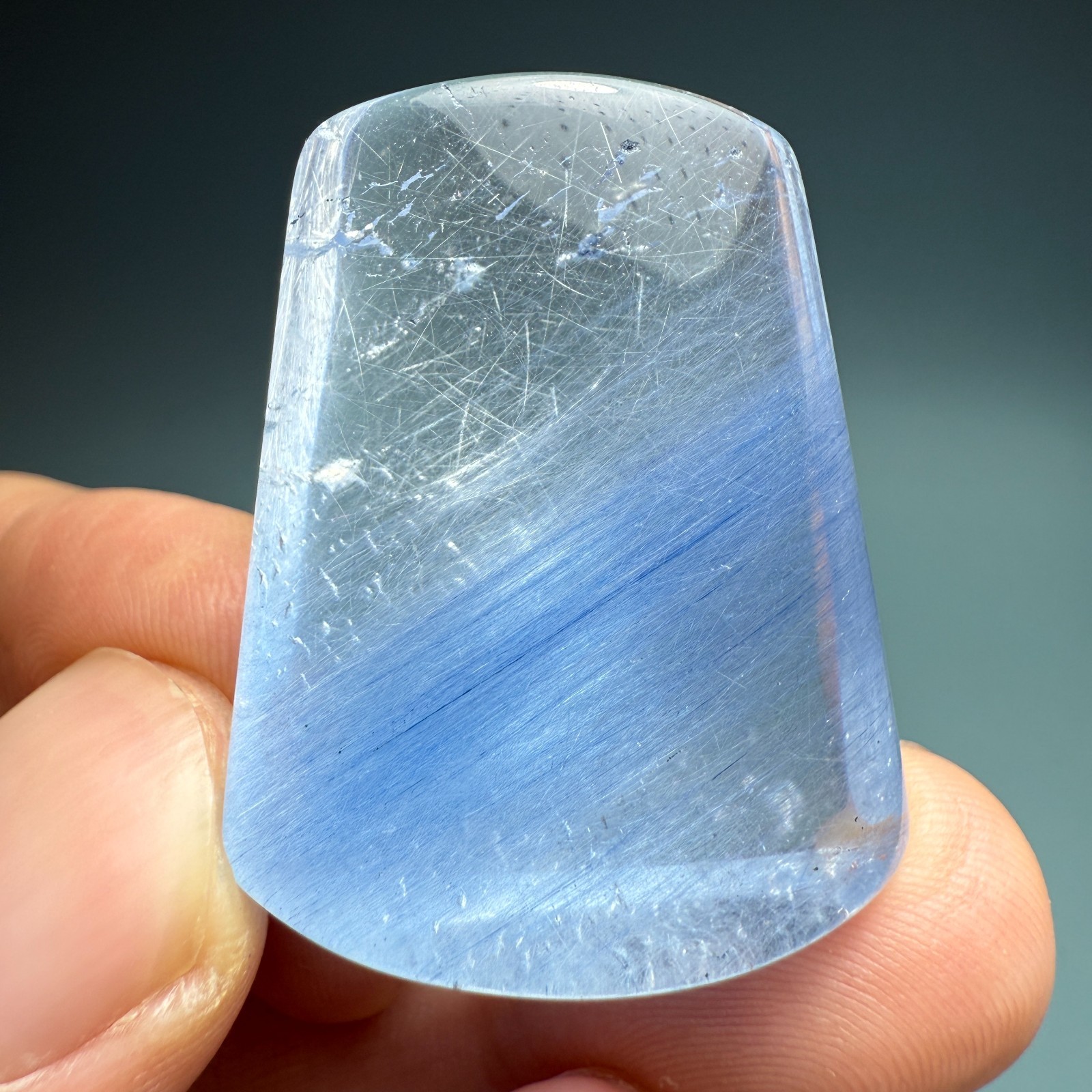 94Ct Natural Clear Beautiful Blue Dumortierite Crystal Quartz Polished Specimen
