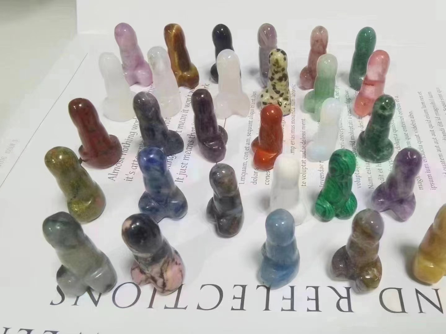 10pcs Natural Mix Mini quartz Crystal Male Penis Crystal Skull Massager wand