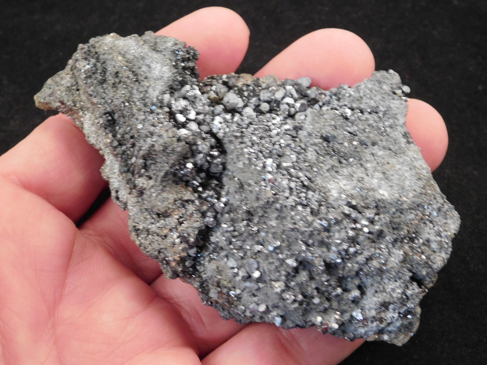 Larger RHOMBIC GALENA Crystal Cluster with Druzy Pyrite 100% Natural Peru 233gr