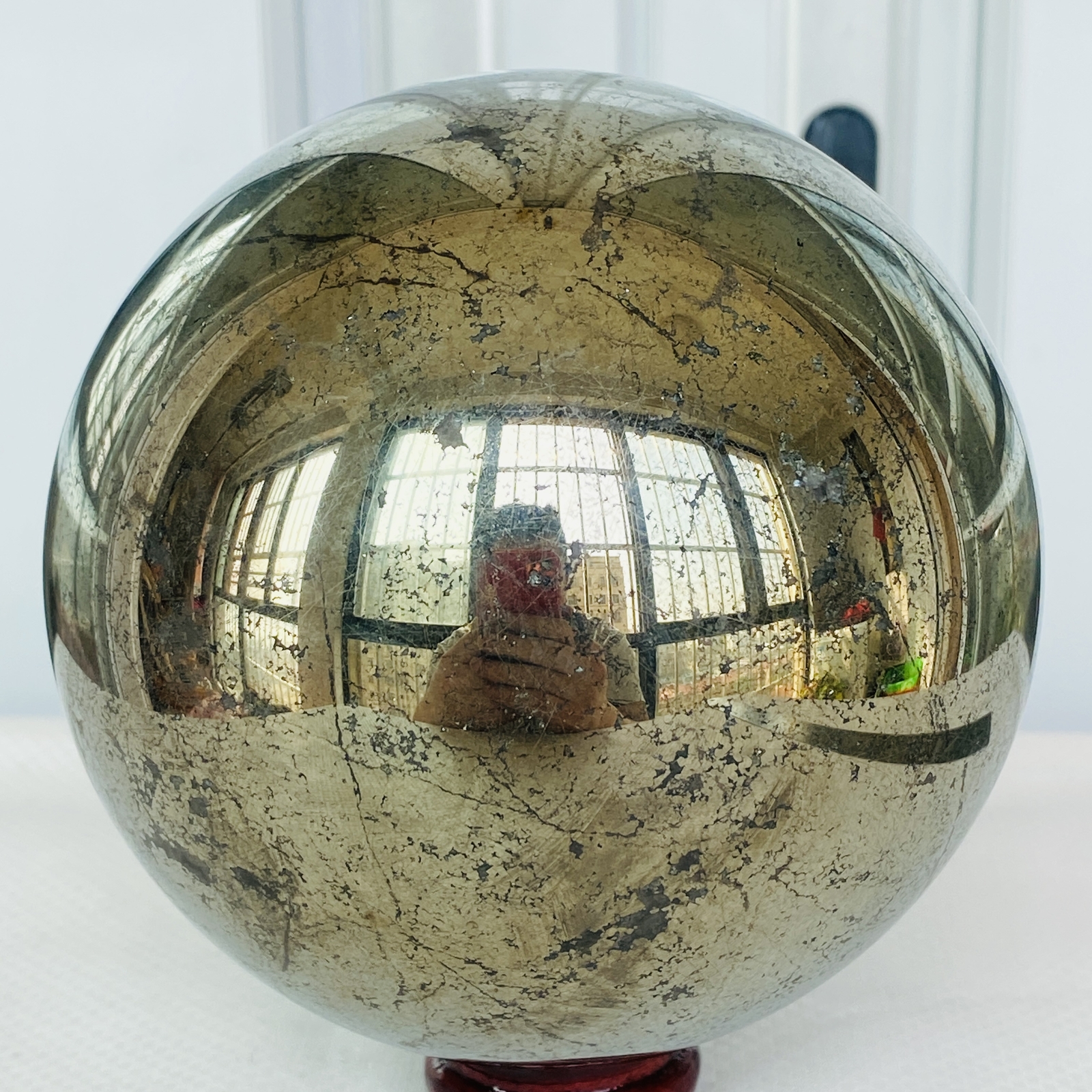 Natural Chalcopyrite Quartz Crystal Ball Energy Reiki Healing 3560G