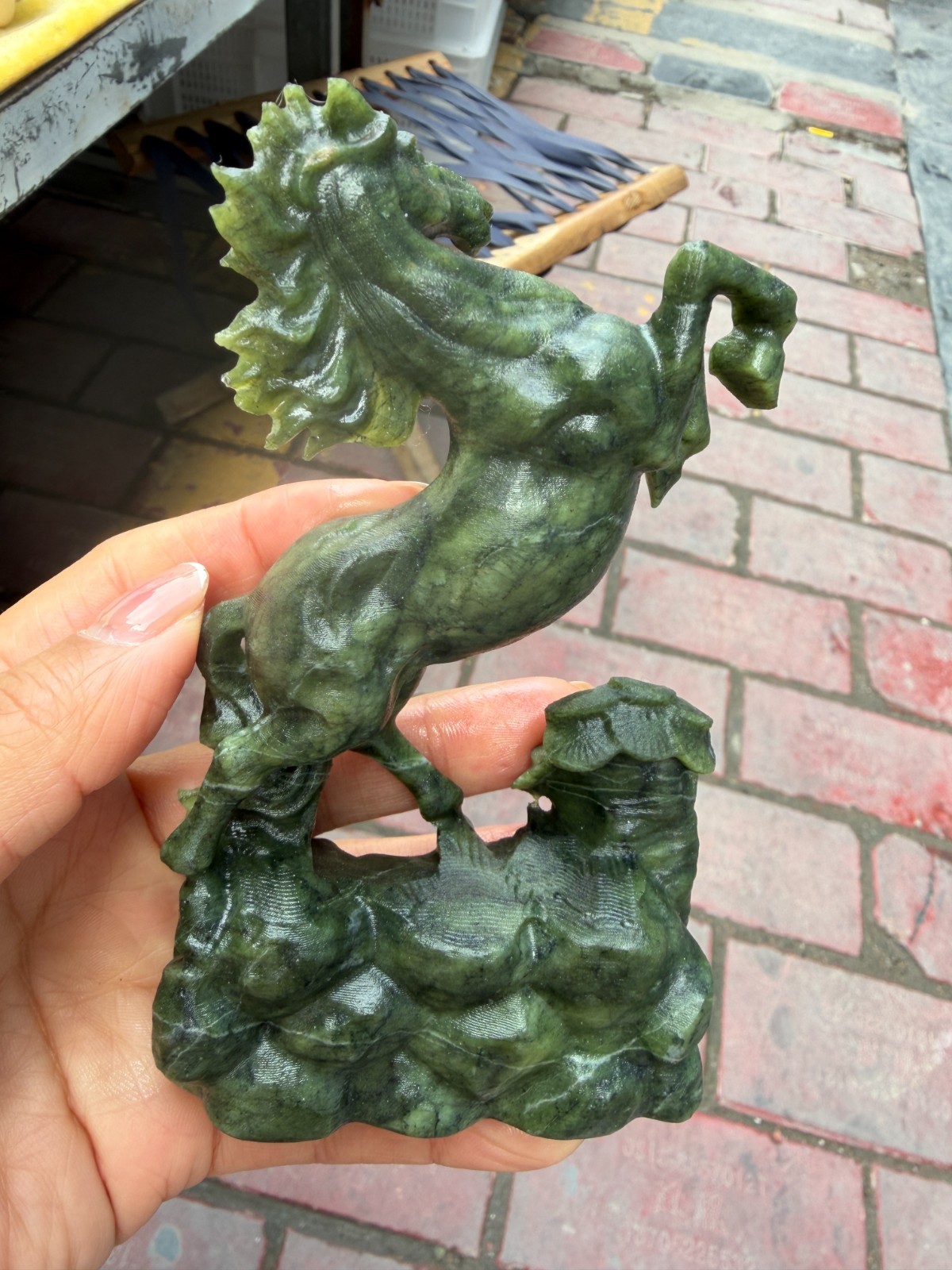 1pc Natural ophiolite Quartz Carved horse Skull Reiki Decor