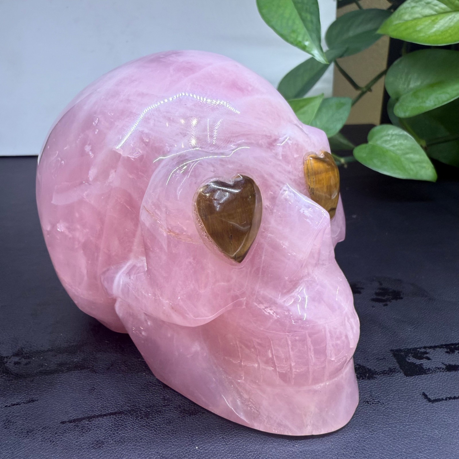 2.4LB Natural Powder crystal skull hand carved Quartz Crystal Reiki Healing