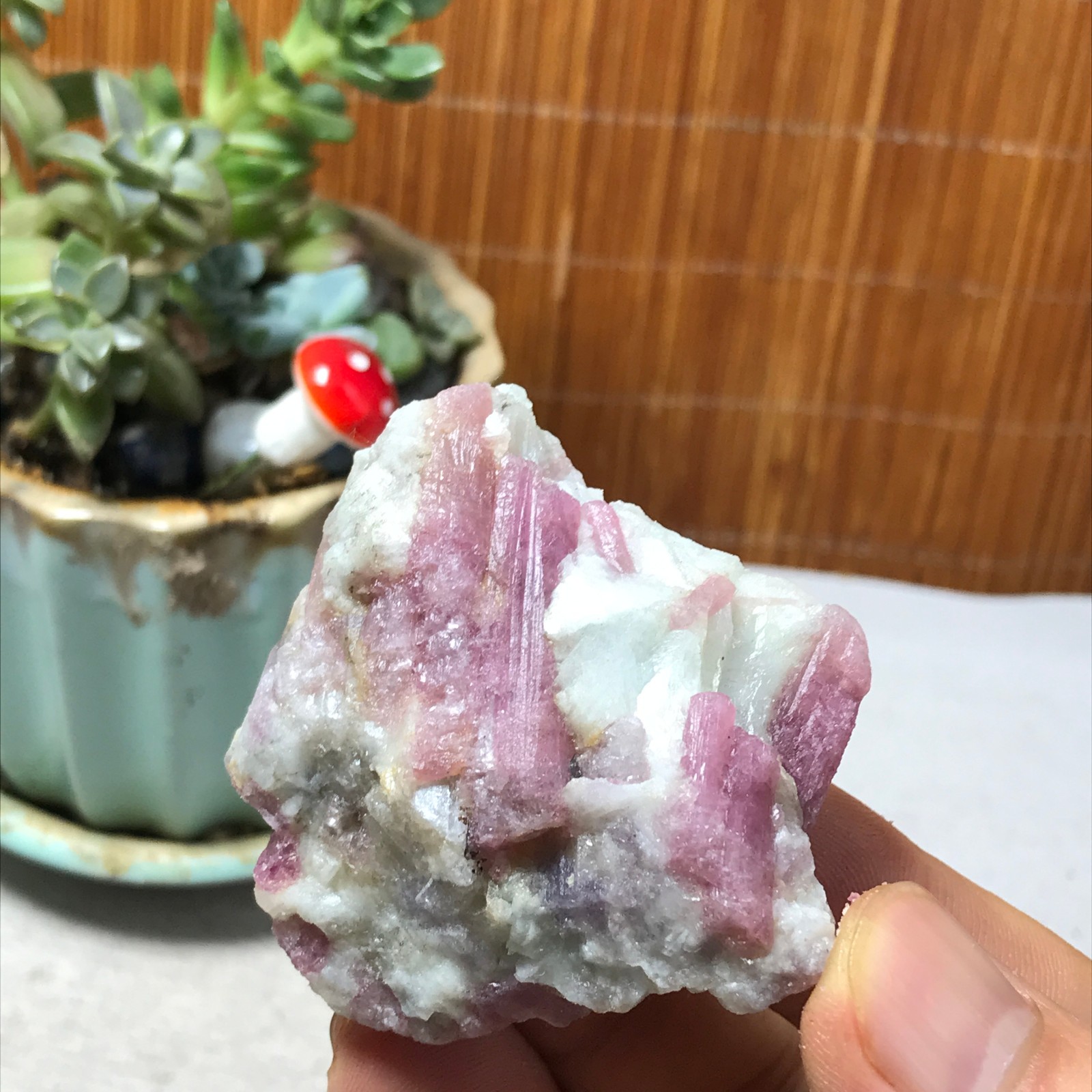 Natural red Tourmaline acanthconite Crystal rough original Specimen 60g A6562