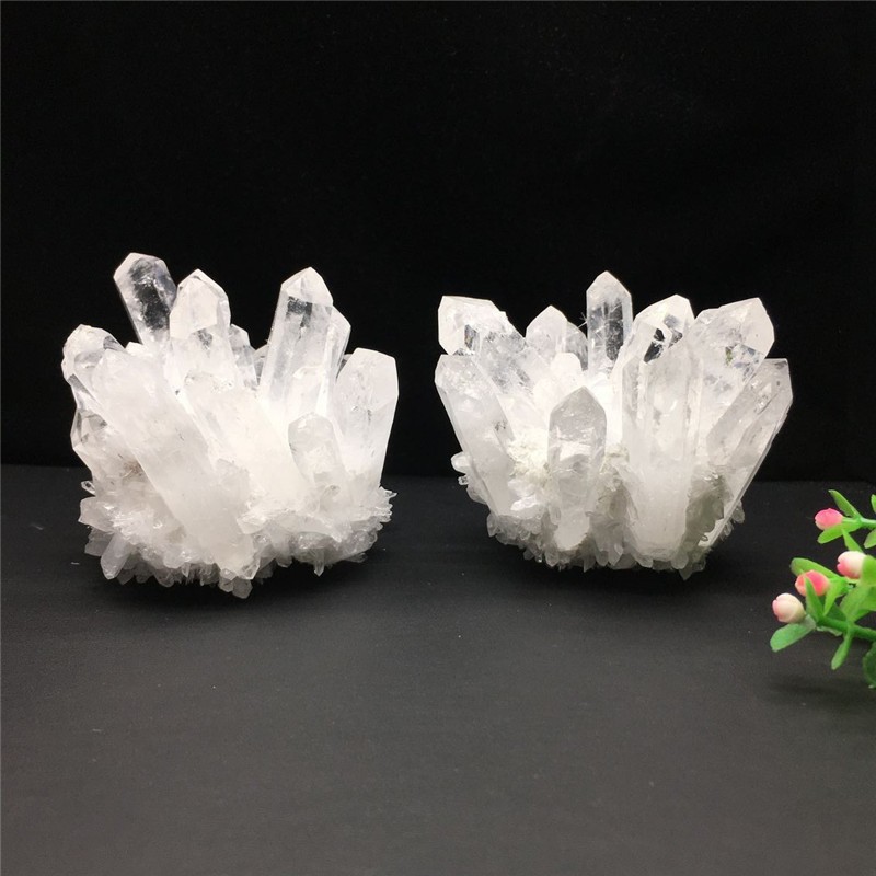 Natural White Crystal Cluster 200-300g Home Decor Mineral Specimen Ornament 1pc