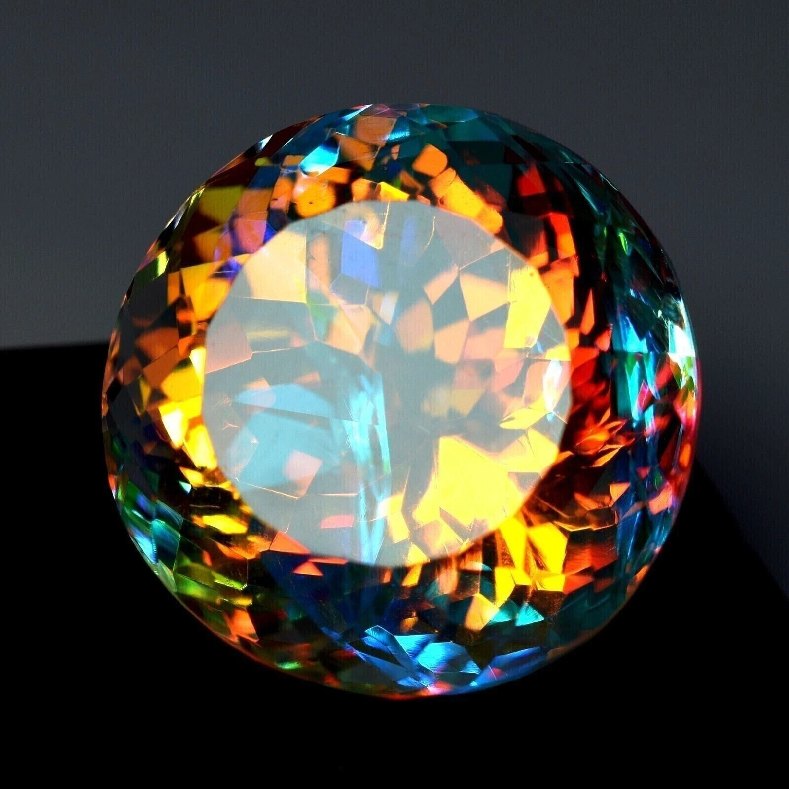 94.65 Ct+ Natural Mystic Topaz Rainbow Color Round Cut Certified Loose Gemstone