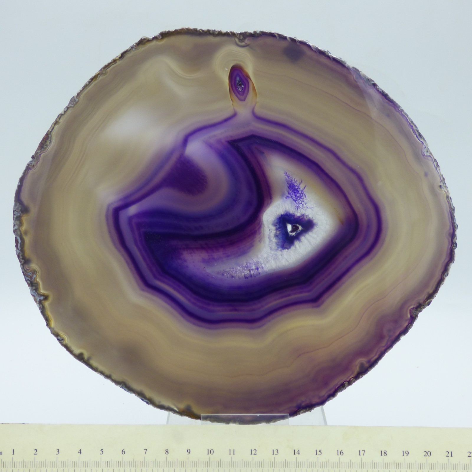 Large Agate Crystal Slice Purple Banded Candle Night/ Tea Light Stand Holder