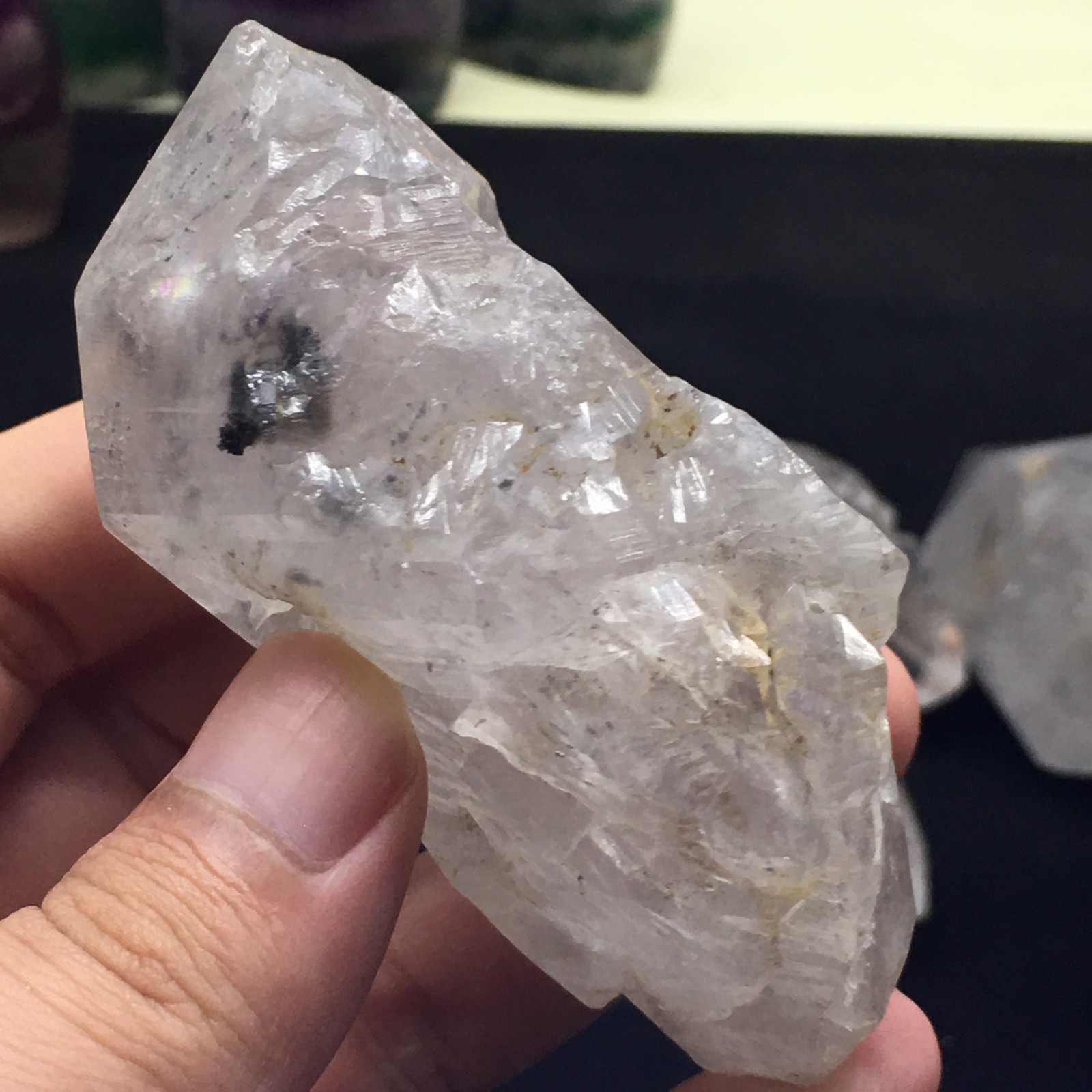 157g Rare Herkimer Diamond Quicksand Crystal enhydro+big moving Water Droplets