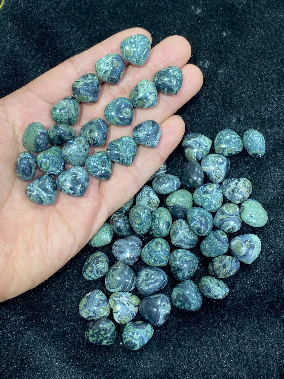 10pc Natural Kambaba Jasper Mini Heart hand-carved quartz crystal reiki healing