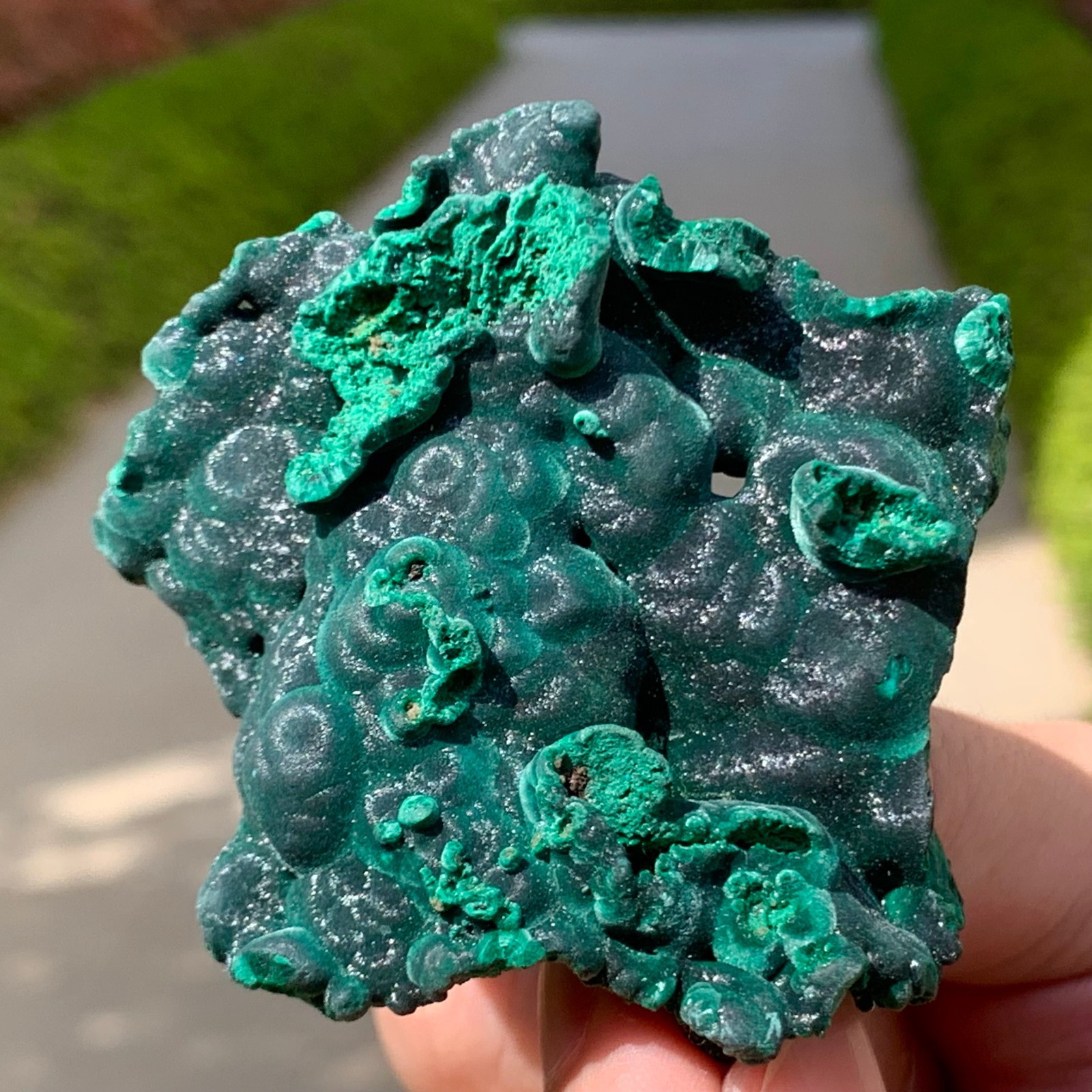 85G Natural glossy malachite cat eye transparent cluster rough mineral Sample