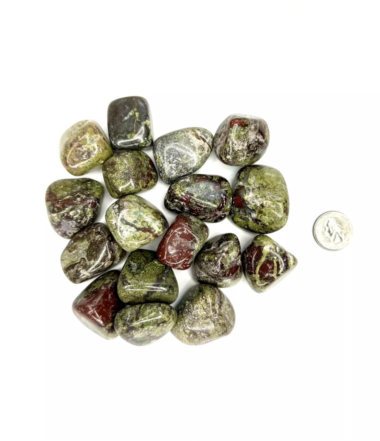 Dragons Blood Jasper Tumbled Crystal Stones, 1 Inch to 2 Inch, Grade AAA