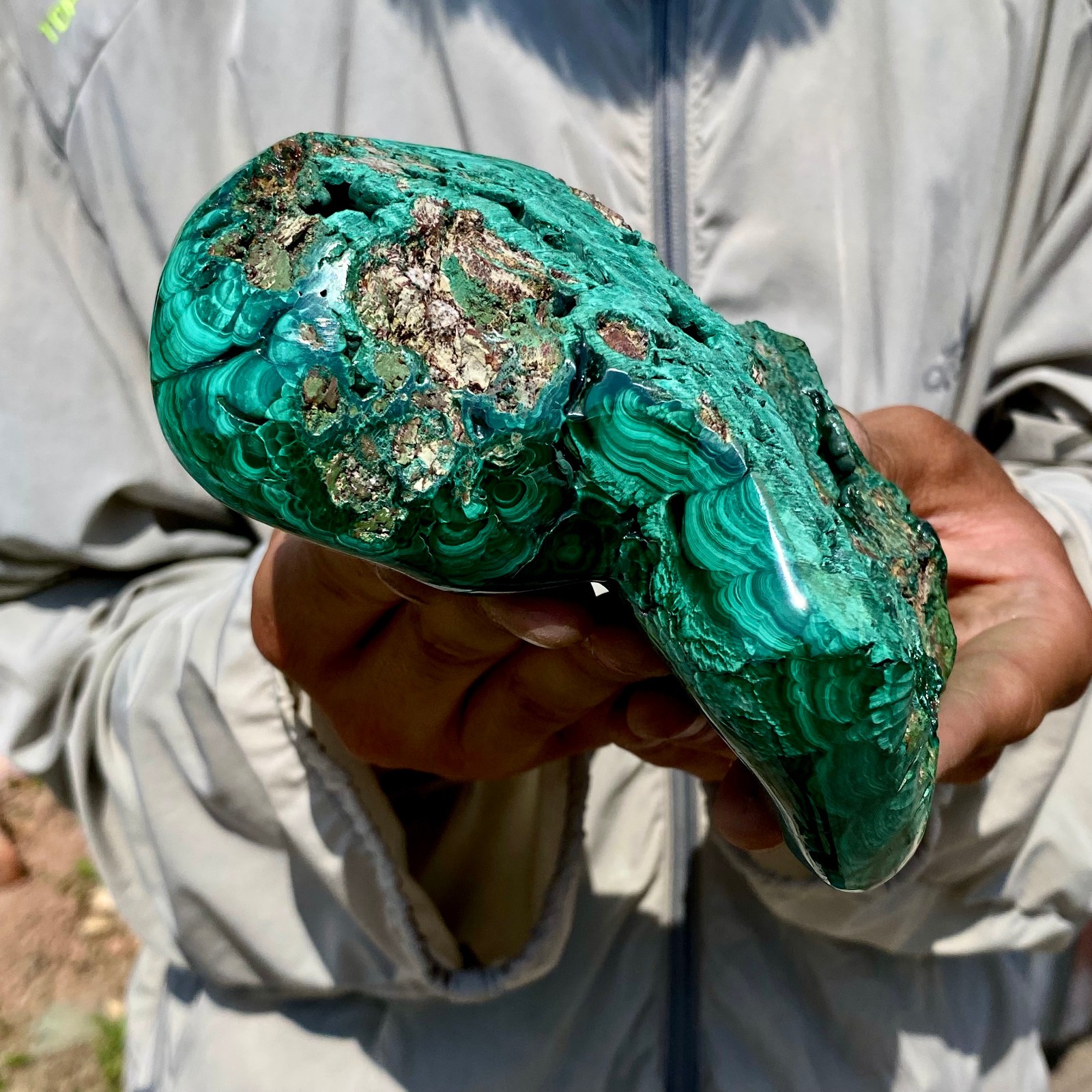 2.35LB Natural Polished Malachite Mineral freeform specimen Reiki Stone