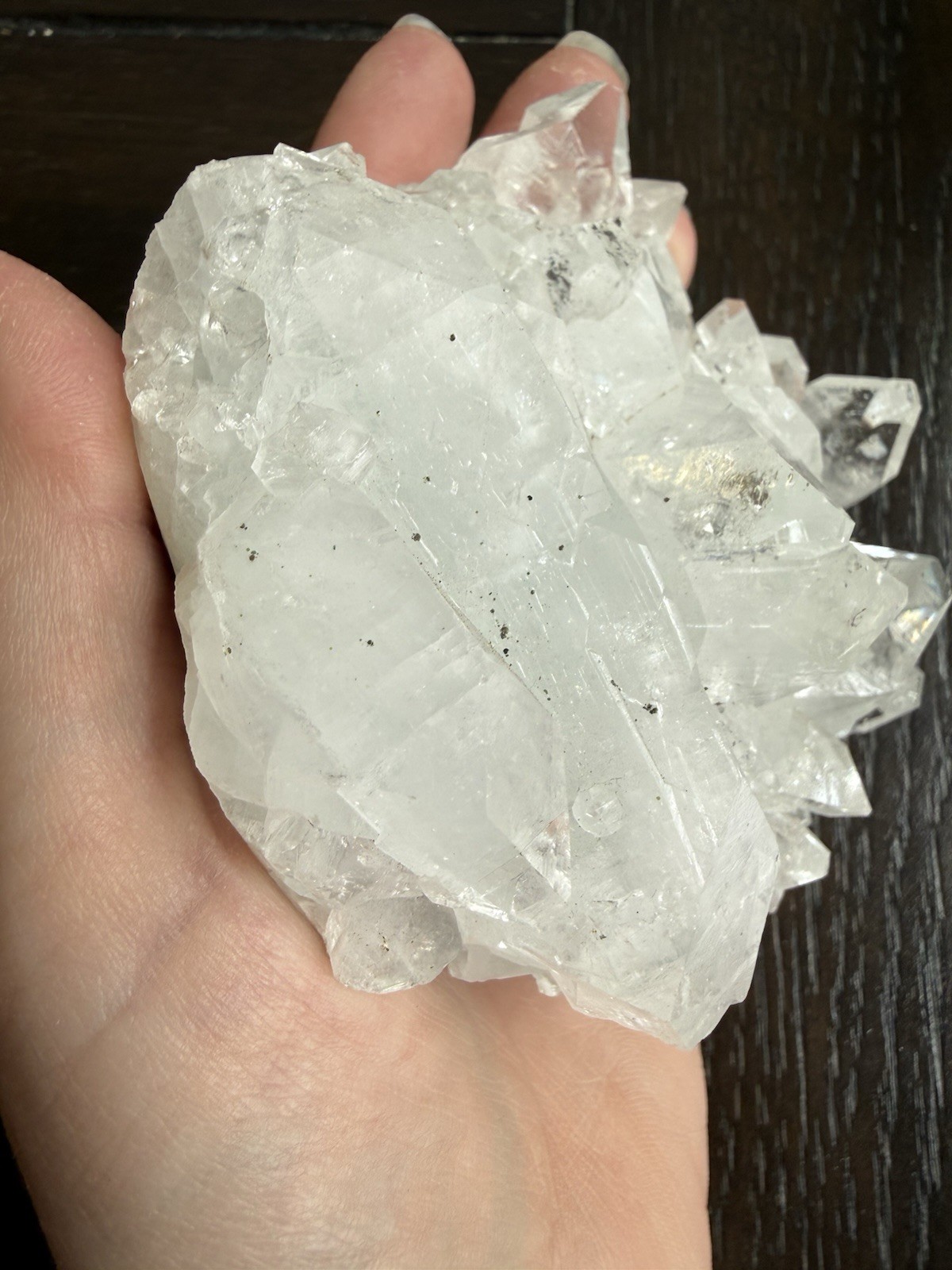 1lb HQ Diamond Apophyllite Cluster w/ 3in DT Double Terminated Point Crystal Gem