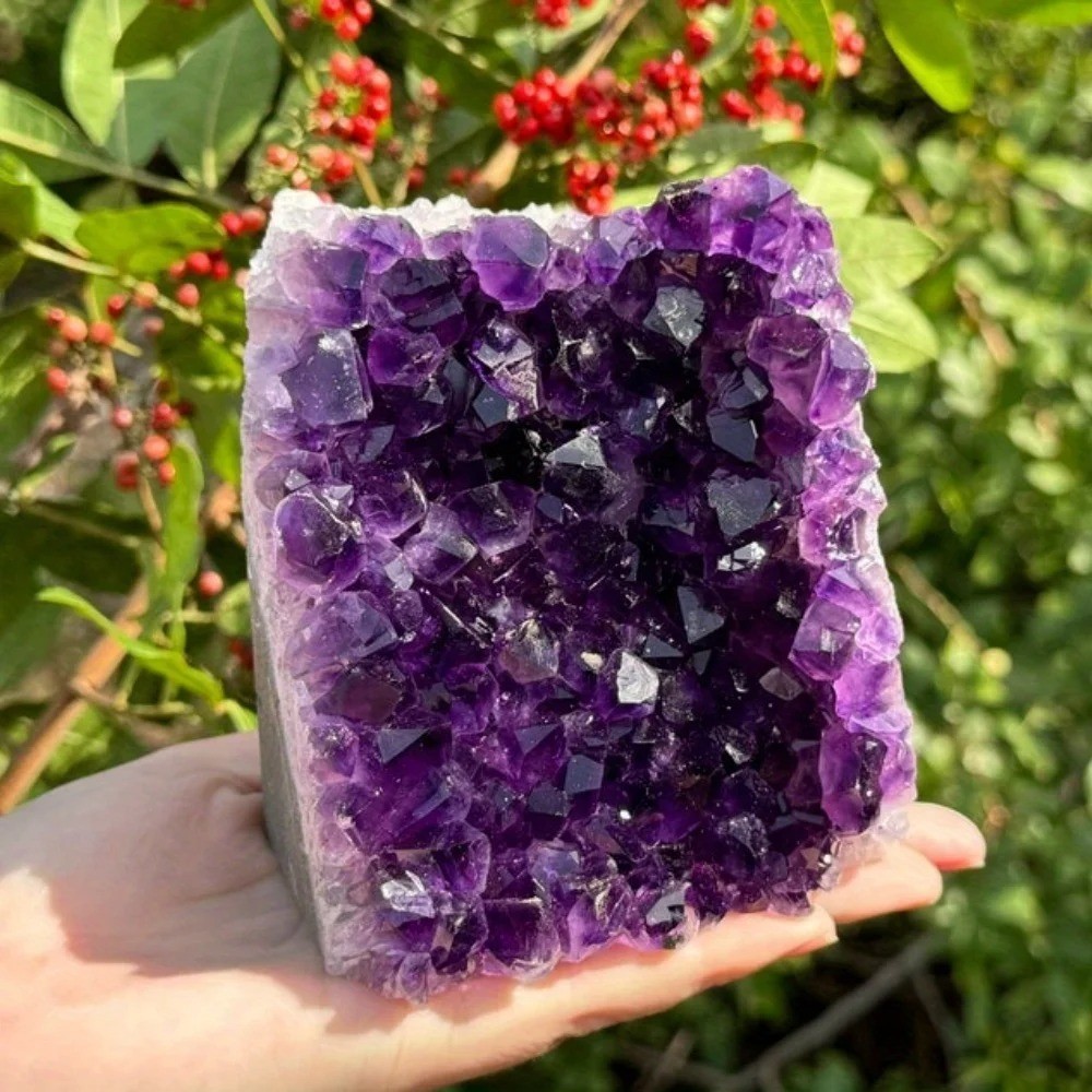 Natural Amethyst Cluster Purple Crystal Stone Healing Crystal Mineral Home Decor