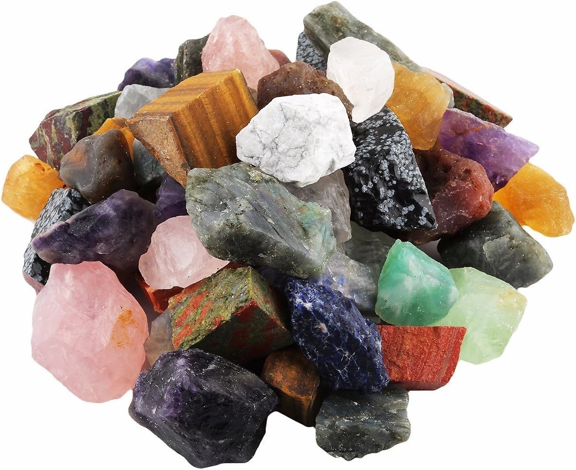 1 kg Bulk Healing Crystals Rough Stones for Jewelry Tumbling Polishing 15 Count