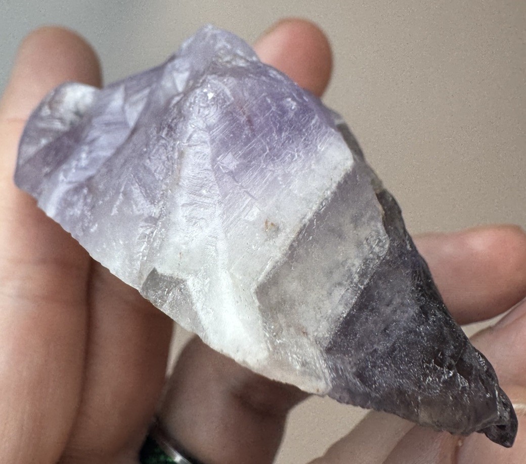 Boreal Amethyst Crystal Auralite23 Natural Phantom Reveal On Polished Face