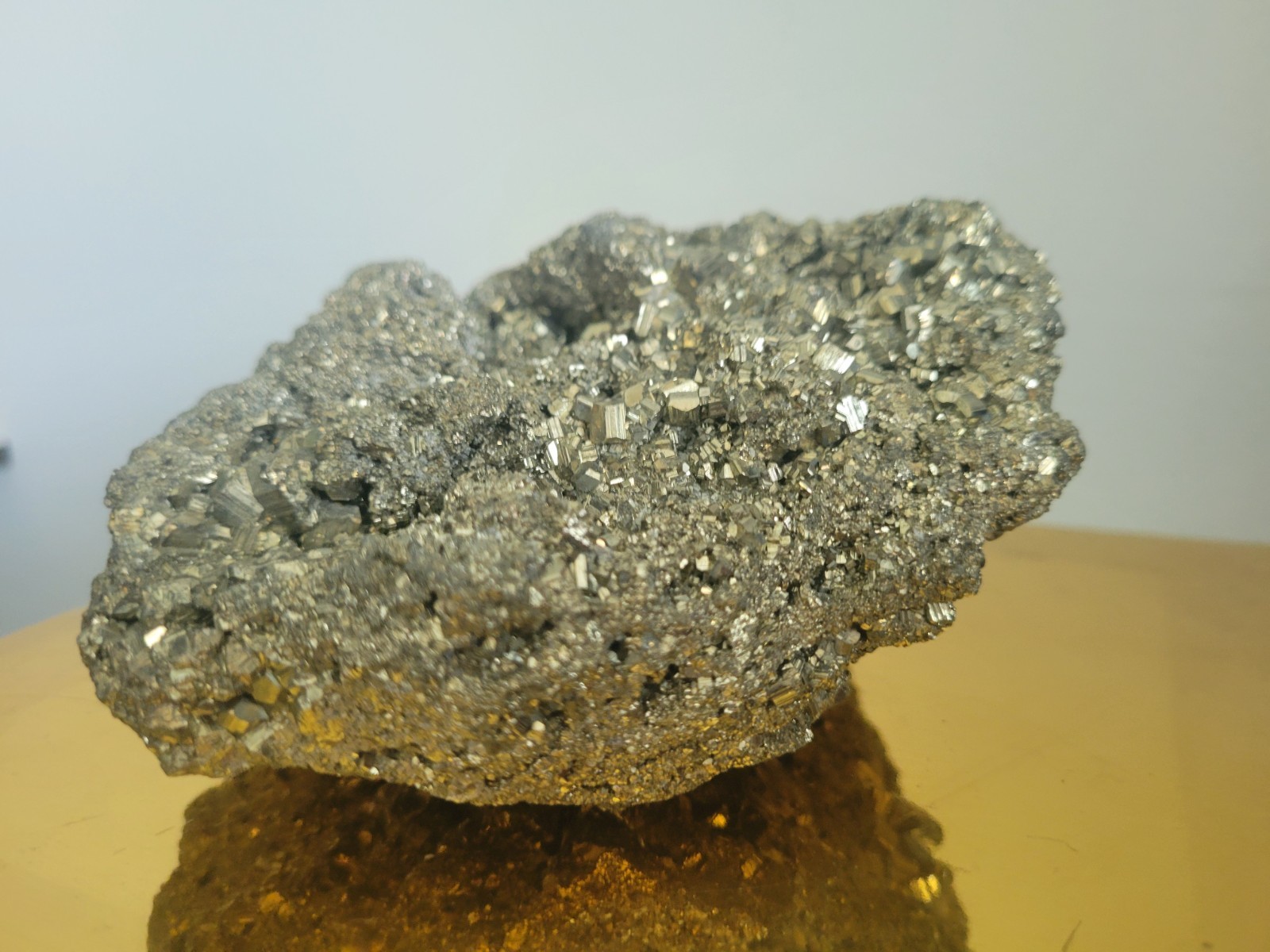 Large Pyrite Cluster Mineral Rock – 4.25”x3.5”x2.25” – (Fool’s Gold) – 2.5 lb