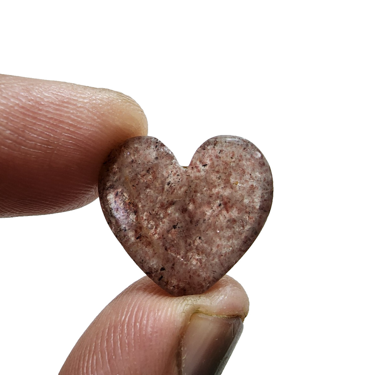 22 Crt Fantastic A+ Strawberry Quartz Crystal Heart Shape Loose Gemstone Jewelry