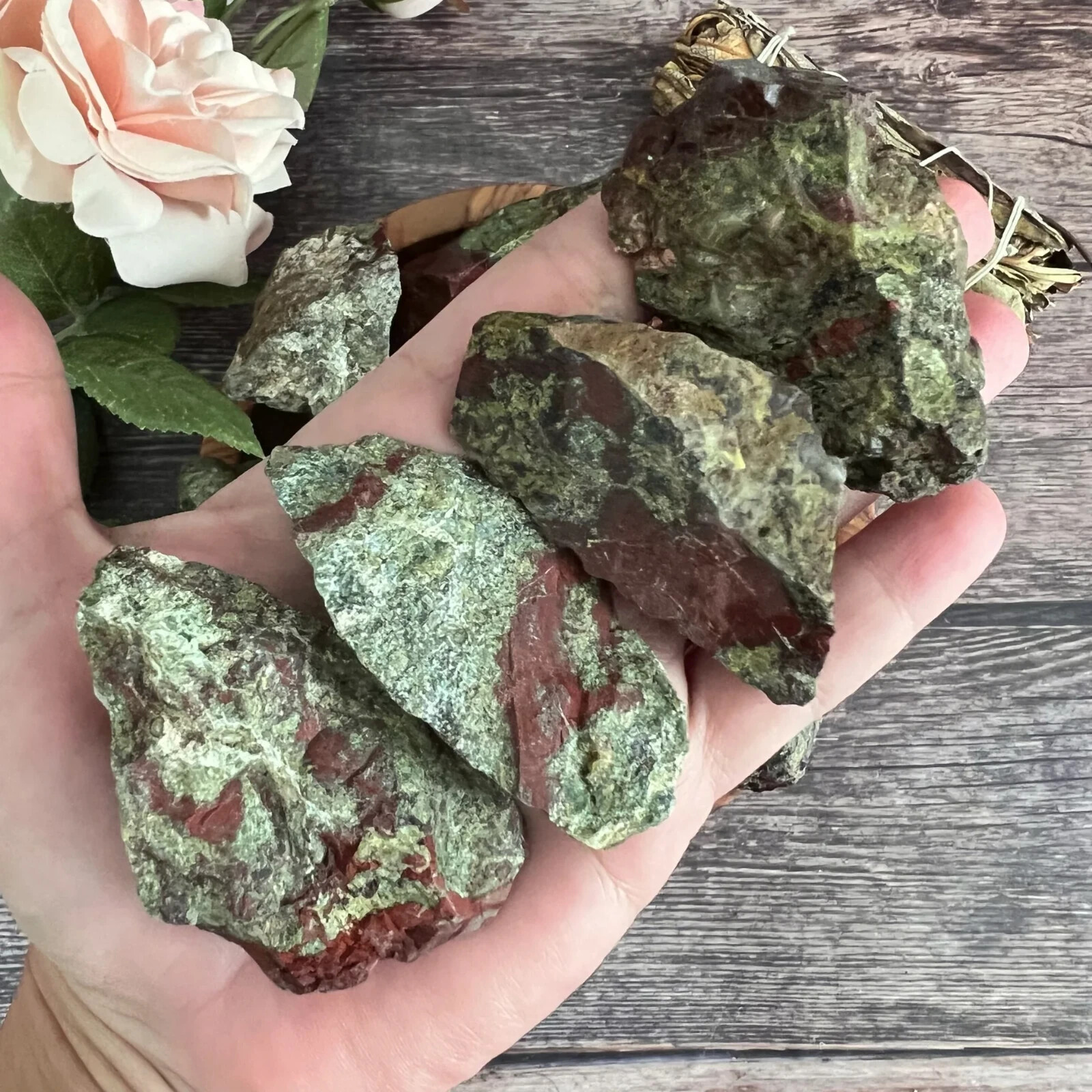 3PCS Raw Dragon Bloodstone Jasper Healing Crystal Rough Rock Specimen Gifts
