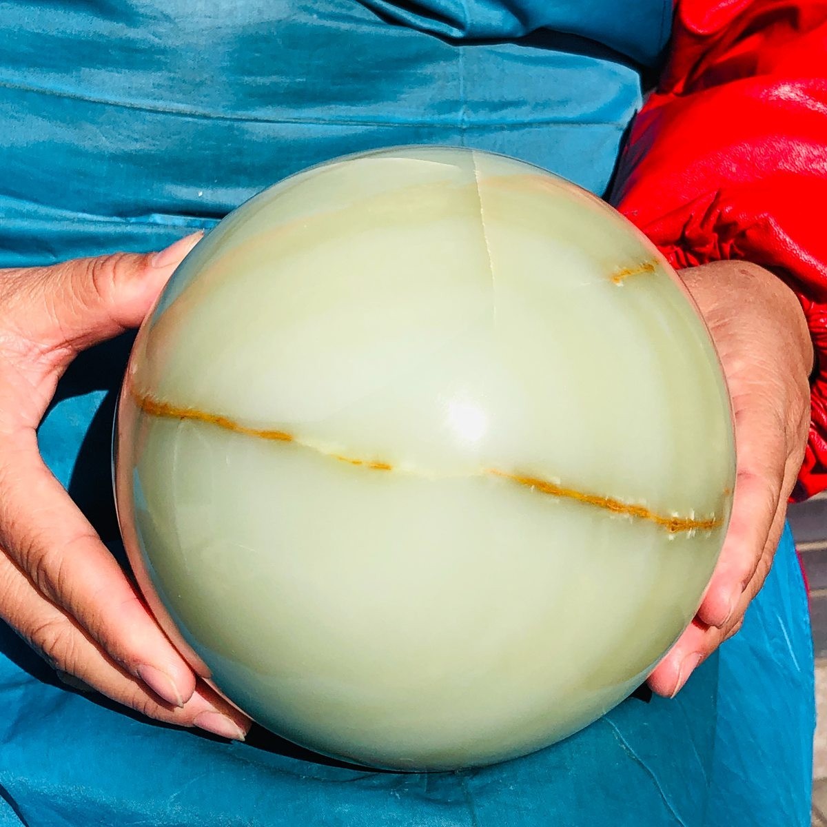 10.58LB Natural Afghan Jade Sphere Polished Crystal Healing Ball Home Reiki