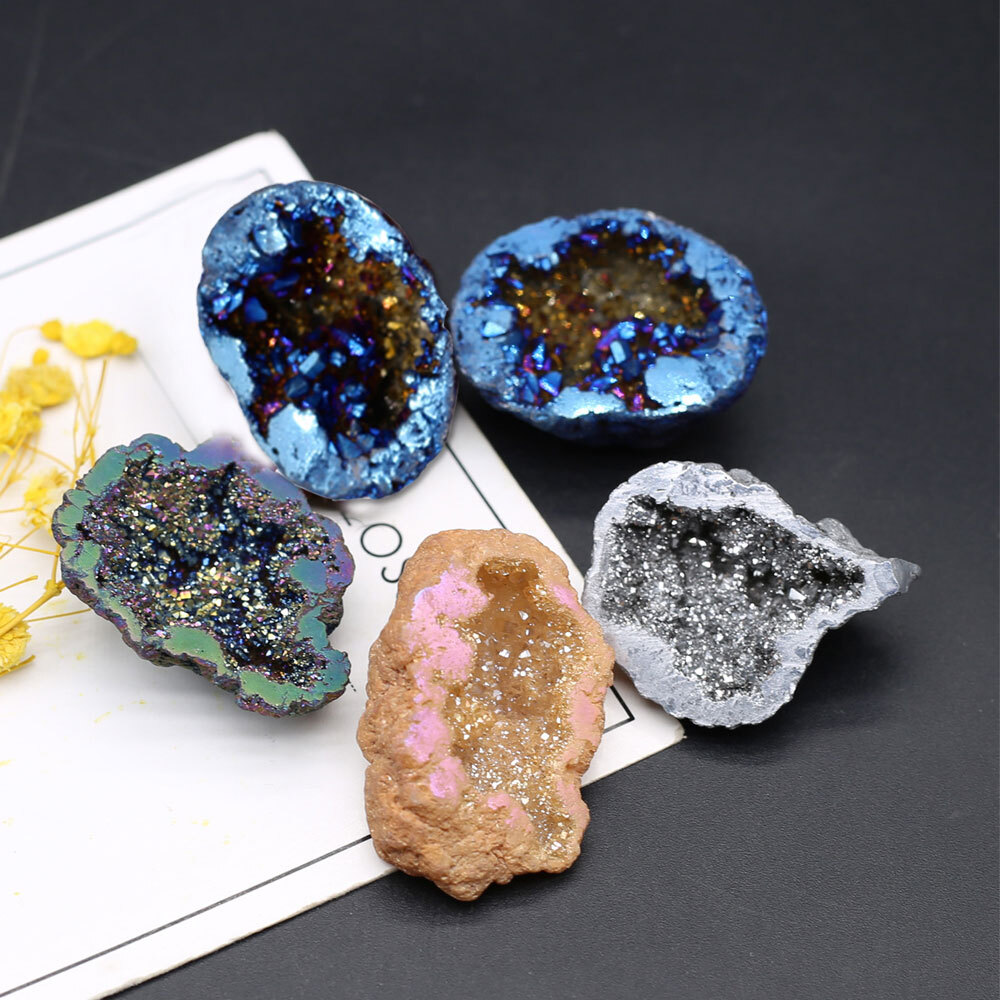 1pc Quartz Crystal Cornucopia Natural Agate Geode Healing Stone Mineral Specimen