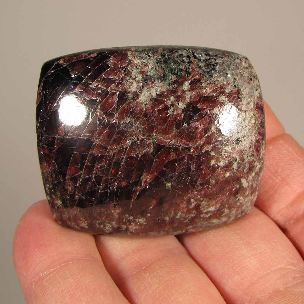1.8″ Red RHODOLITE GARNET Crystal Polished Palm Stone – India