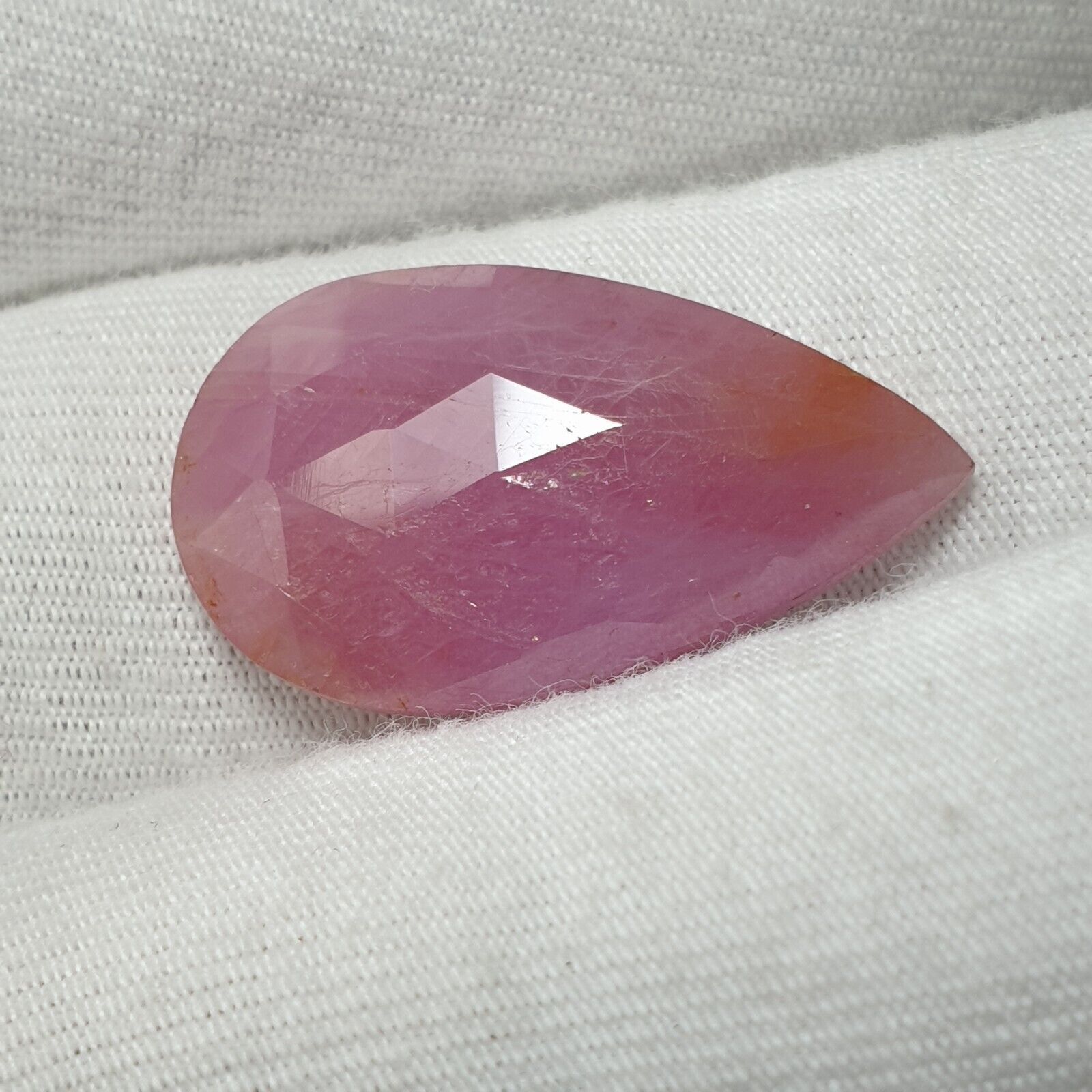 100% Natural Pink Sapphire 13.50×18.50 MM Pear Shape 12.55 Crt Slice Faceted
