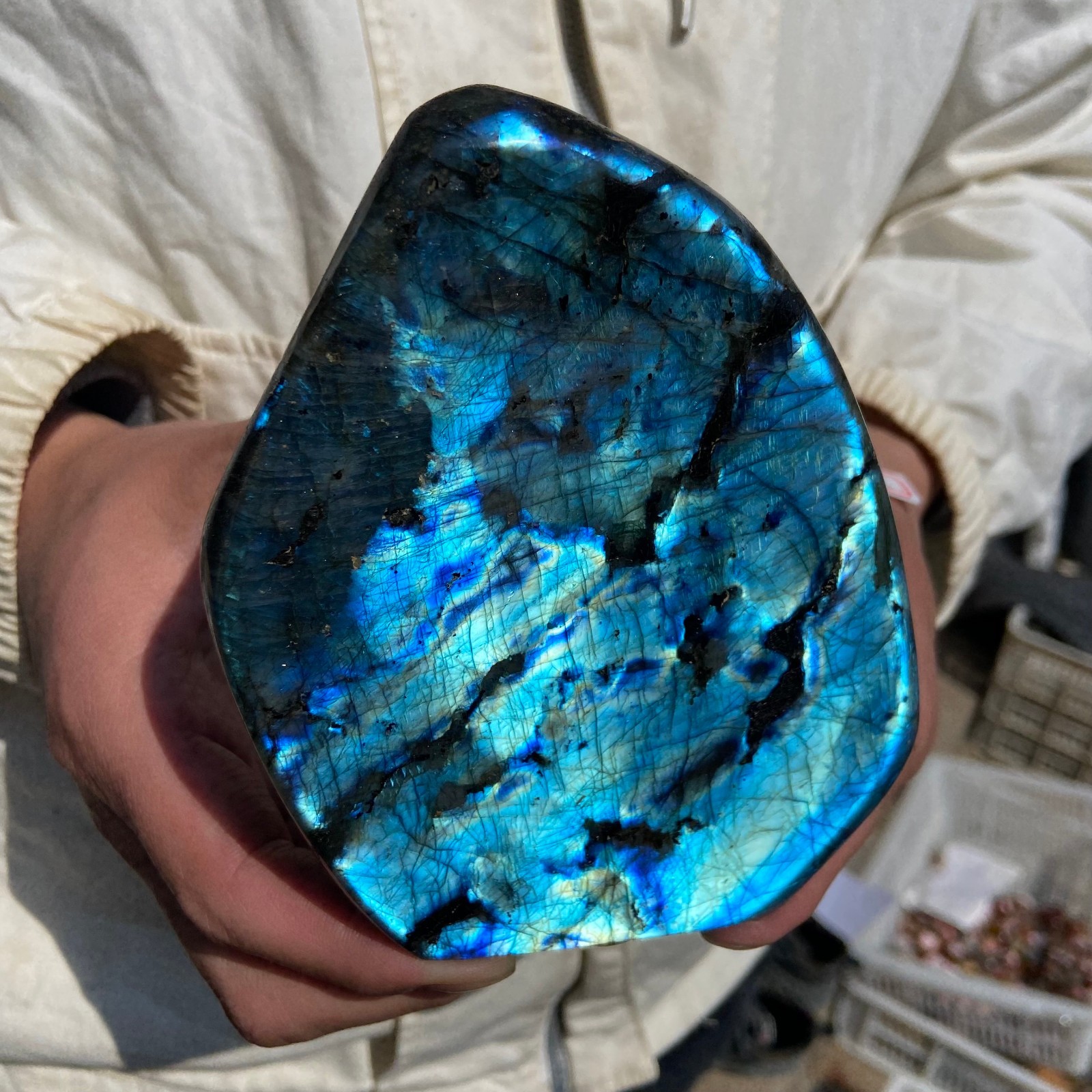 2.6lb Natural Gorgeous Labradorite Quartz Crystal Stone Specimen Healing
