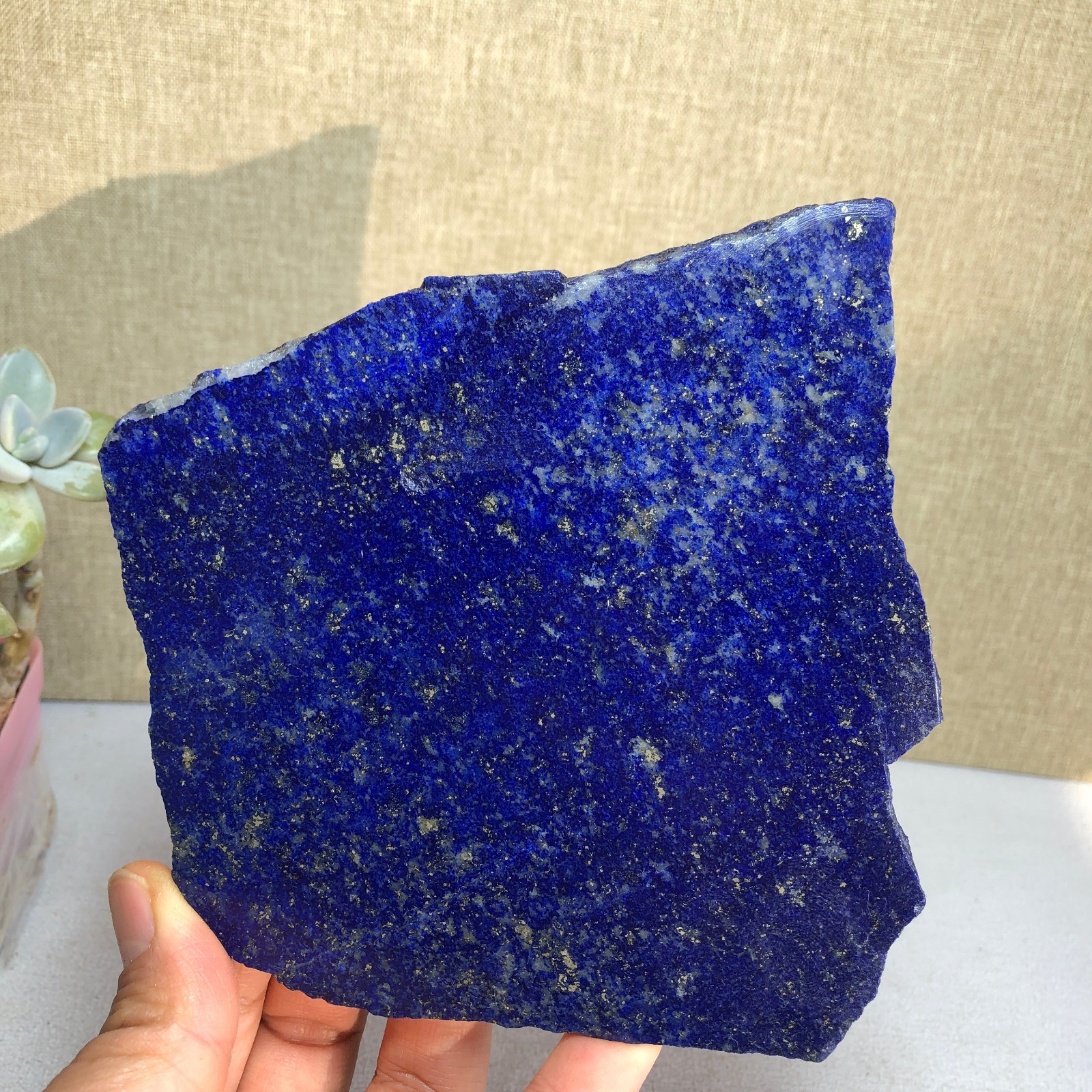 110mm Rare lapis lazuli Slab/Slice semi-precious stone rough polish 161g A2351