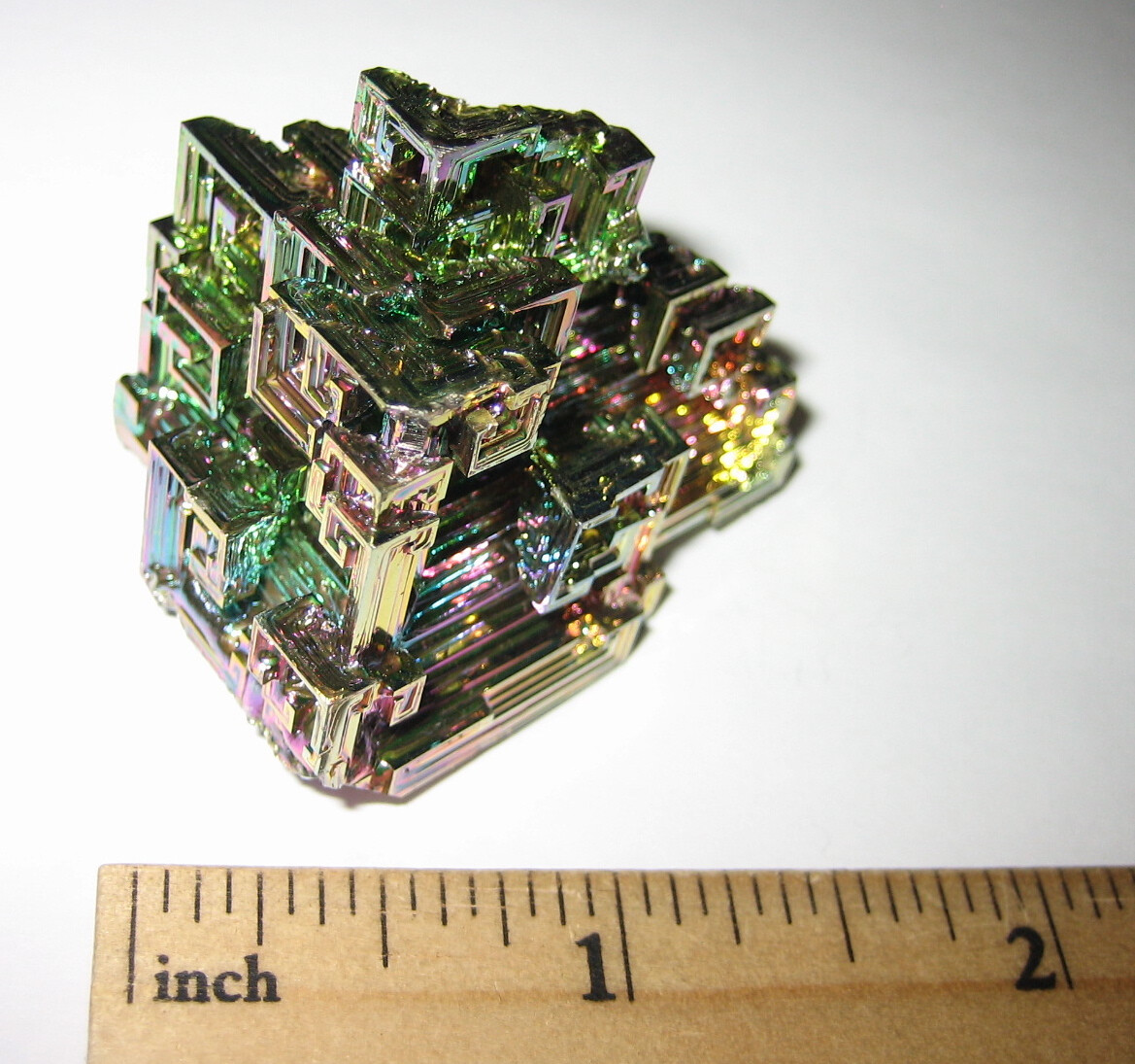 1.55″ BEAUTIFUL RAINBOW BISMUTH CRYSTAL MINERAL CLUSTER (LAB GROWN) ~ 59.1g *4