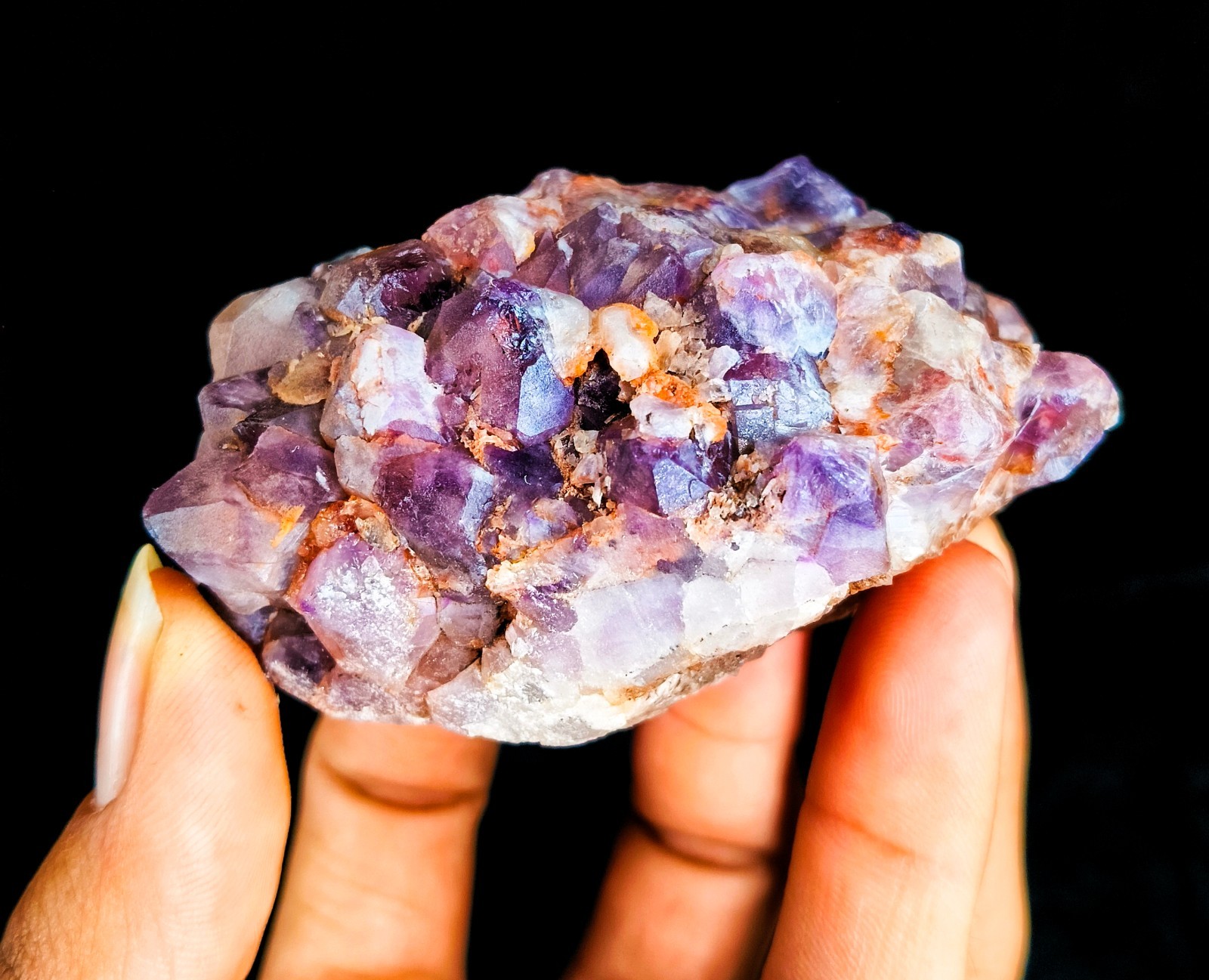 Alien Amethyst Phantom Quartz Cluster Natural Mineral Specimen 238g 9x7x4cm