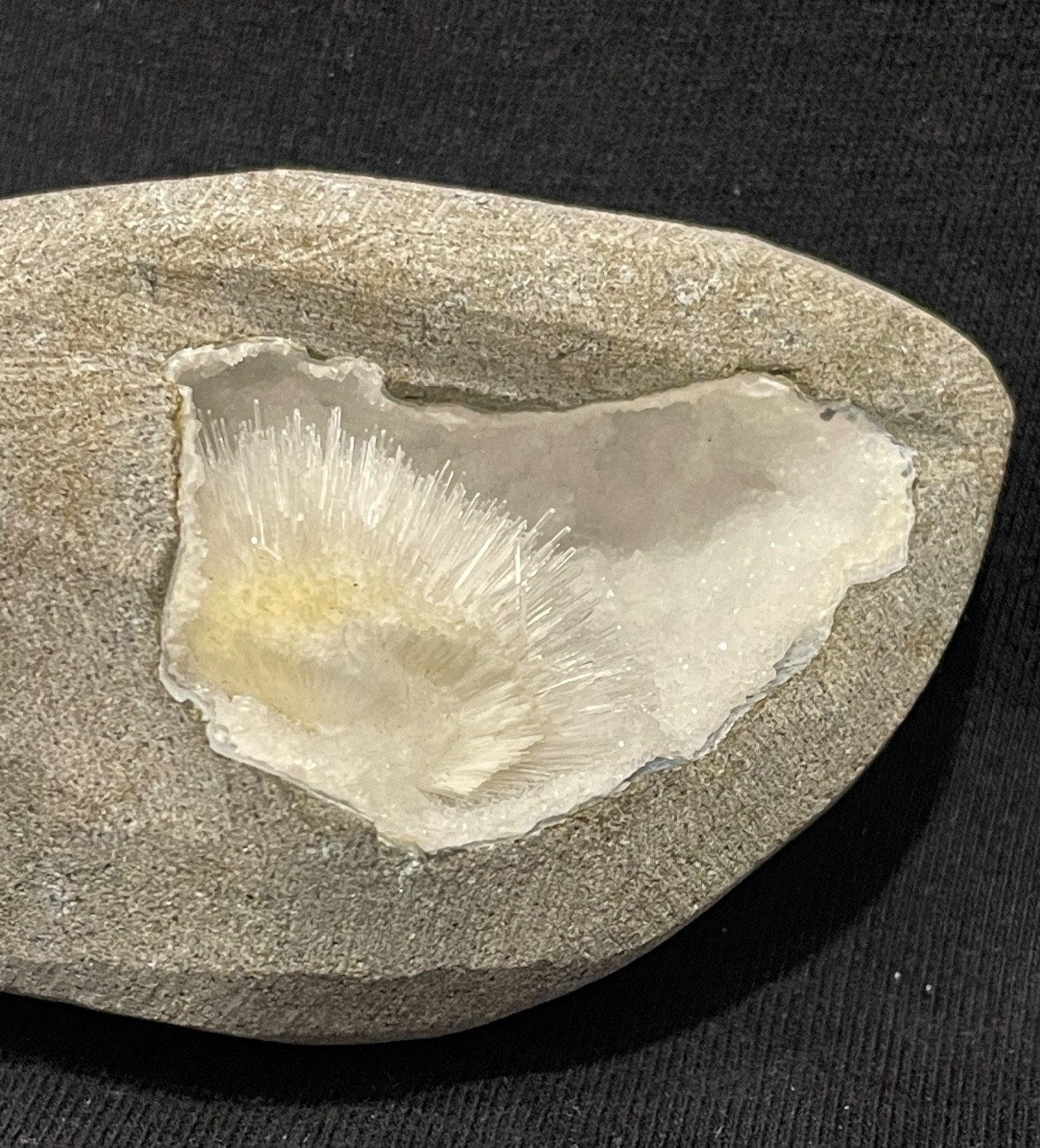 Stunning scolecite geode in awesome spray in natural formation specimen