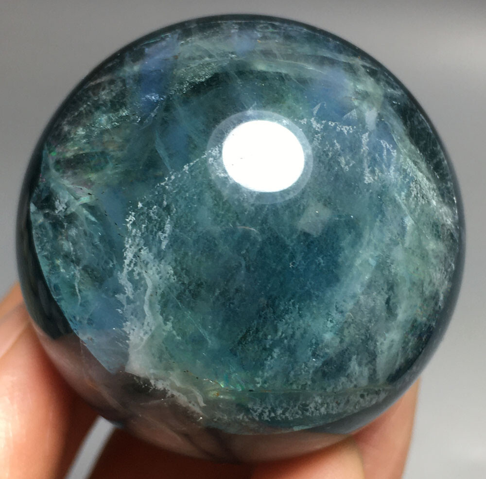 100g Natural blue Fluorite sphere Quartz Crystal ball stone Healing