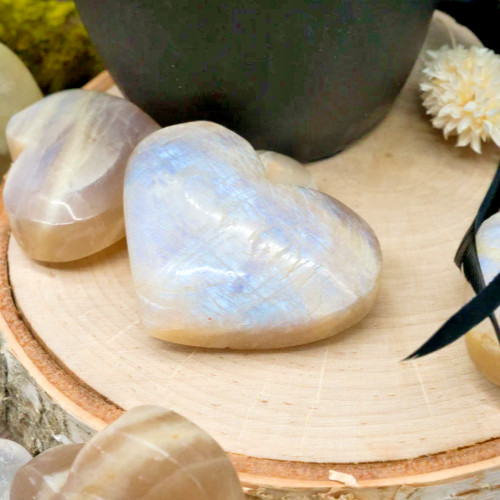 Original Rainbow Moonstone Heart Stone Moonstone Stone Birthday Gift Home Decor