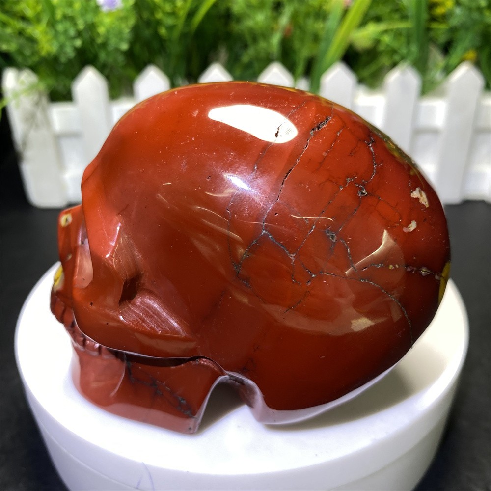 1.3LB 3.7″Natural Mookaite Jasper Skull Statue Crystal Carved Reiki Heal Decor