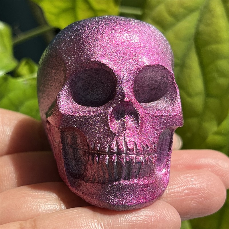 2.3″ Natural White Jade electroplating skull quartz crystal skull Gem Random 1pc
