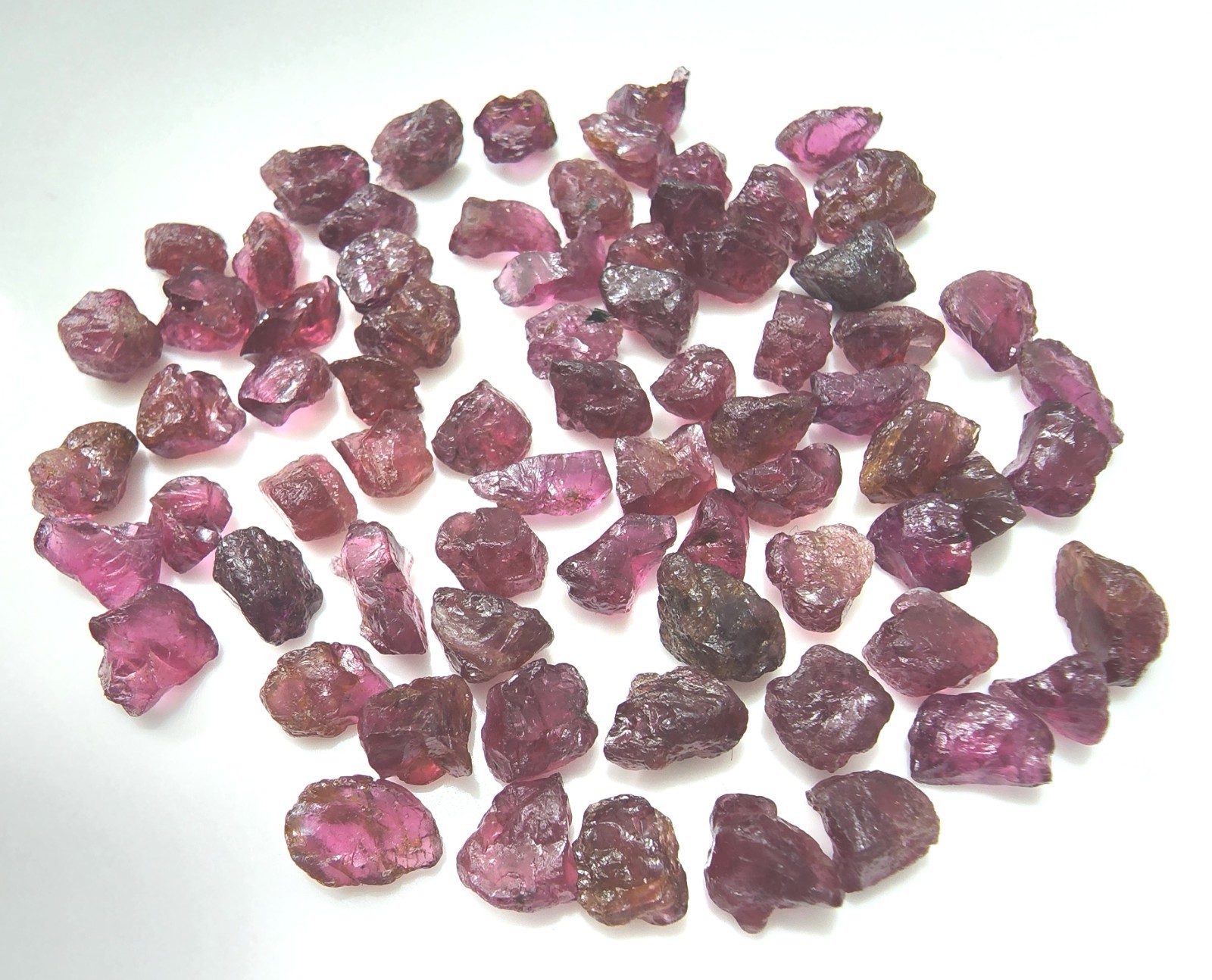 (64 Pieces) Natural Pink Garnet Gemstones: 6-9mm Rough Lot