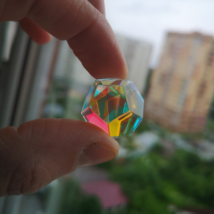 Rainbow Optical Glass Multi-faceted Bright Light Combine Prism Physics Teaching