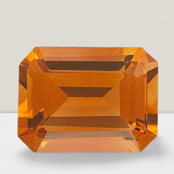 Citrine Octagon Cut Gemstone 9 Cts – 16×12 mm Flawless Loose Gem