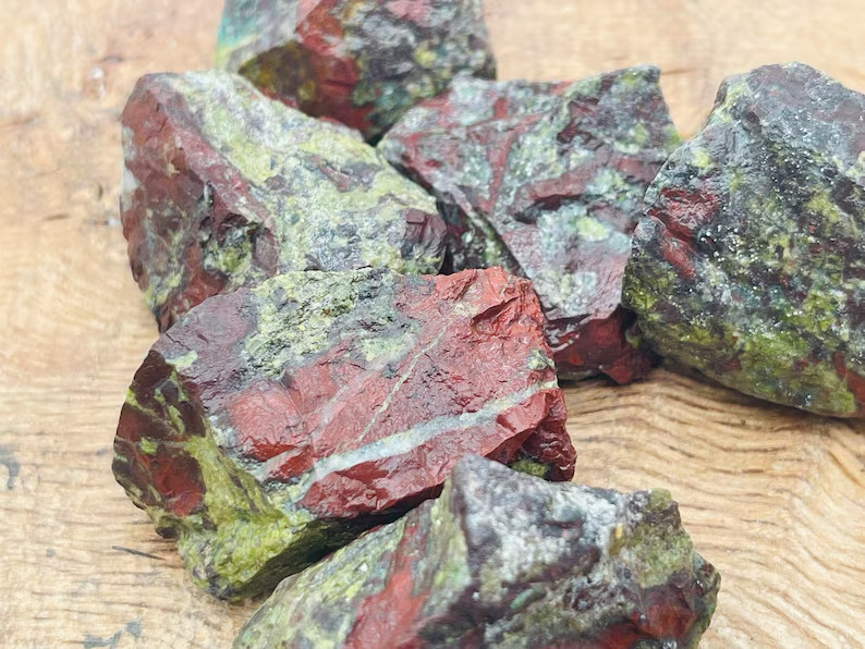 5pcs Raw Dragon Blood Jasper Stone Natural Crystal Healing Reiki Gemstones Decor