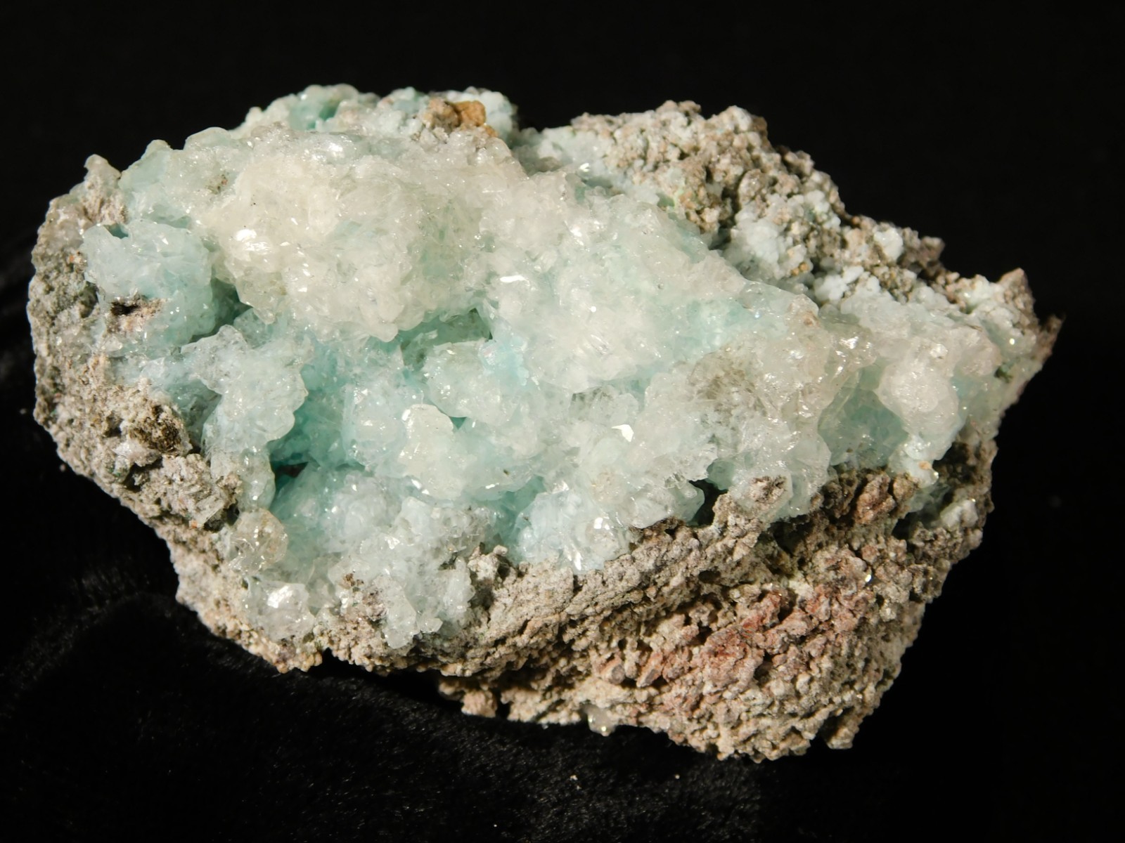 Light BLUE! CHRYSOCOLLA Cluster with Translucent Druzy Quartz Mexico 195gr
