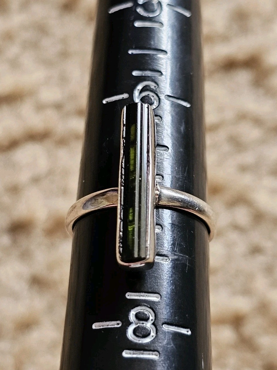 Sterling Silver Green Tourmaline Ring, Size 7, Crystals & Stones, Mineral