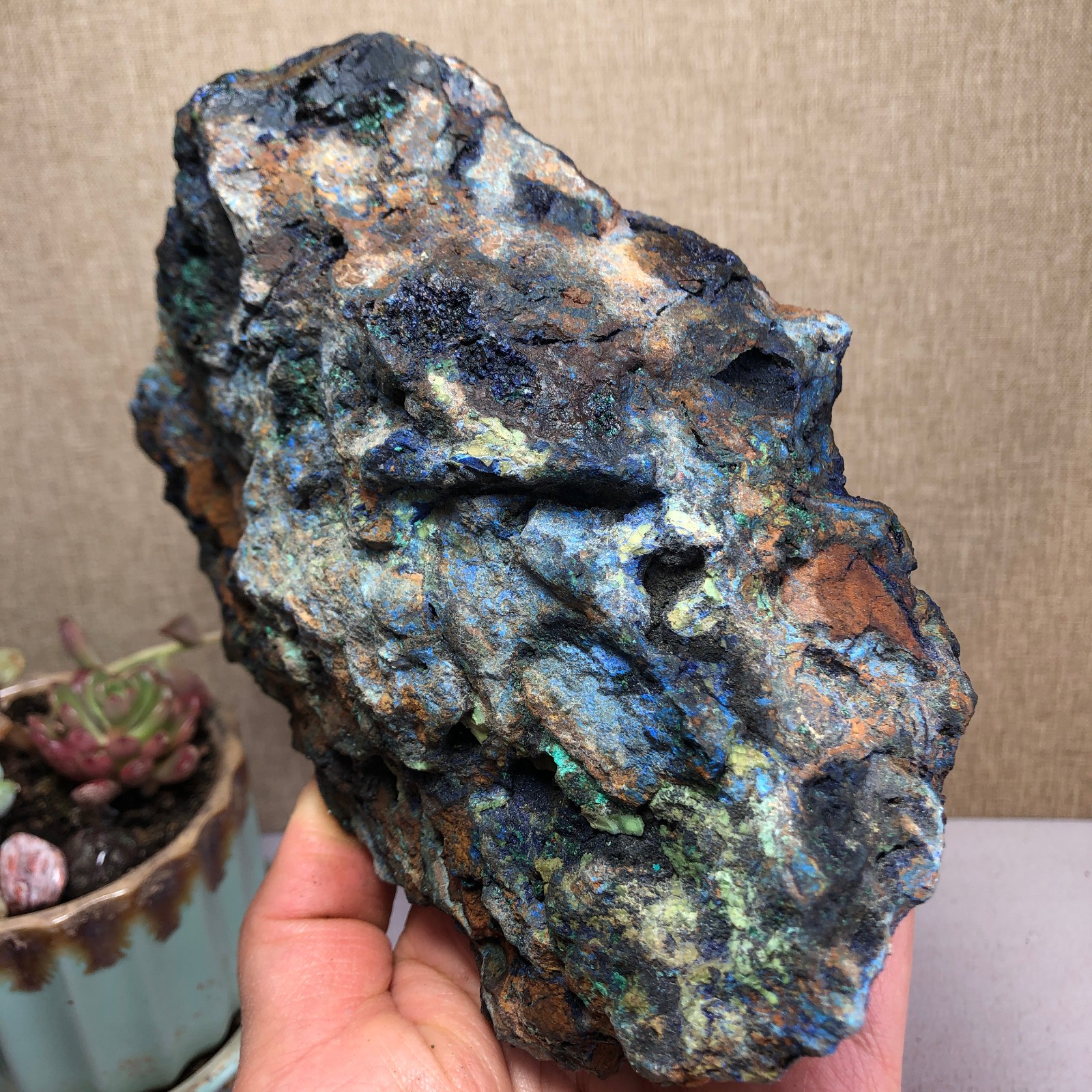 2.4LB Natural Azurite Malachite gemstone Rough original Crystal Specimen A3294