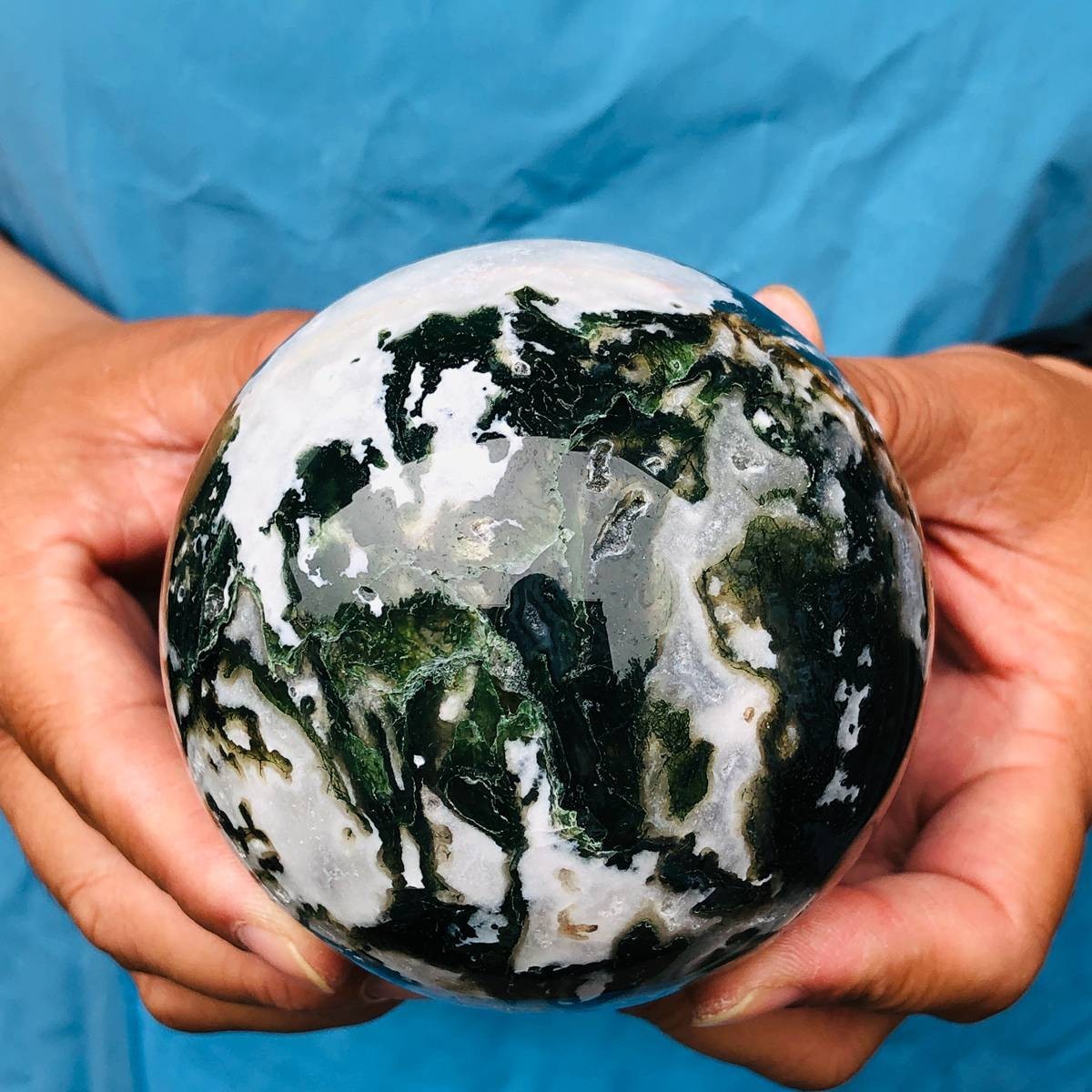 3 pieces 2540g Natural aquatic Agate Ball Quartz Crystal Sphere Healing 2112