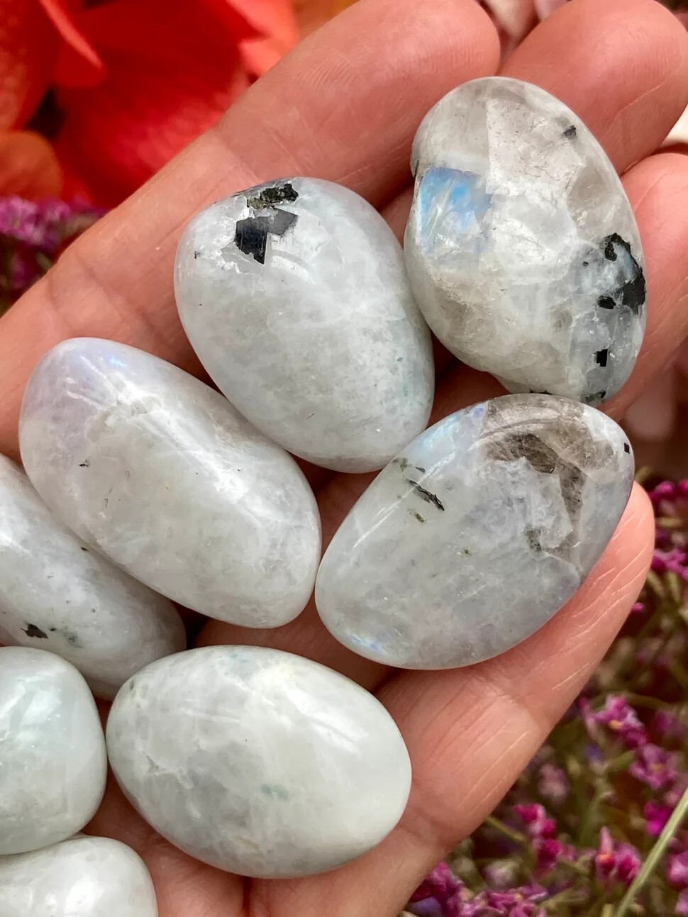Rainbow Moonstone Tumbled Stone Mineral Specimen Crystal Healing Reiki Gifts