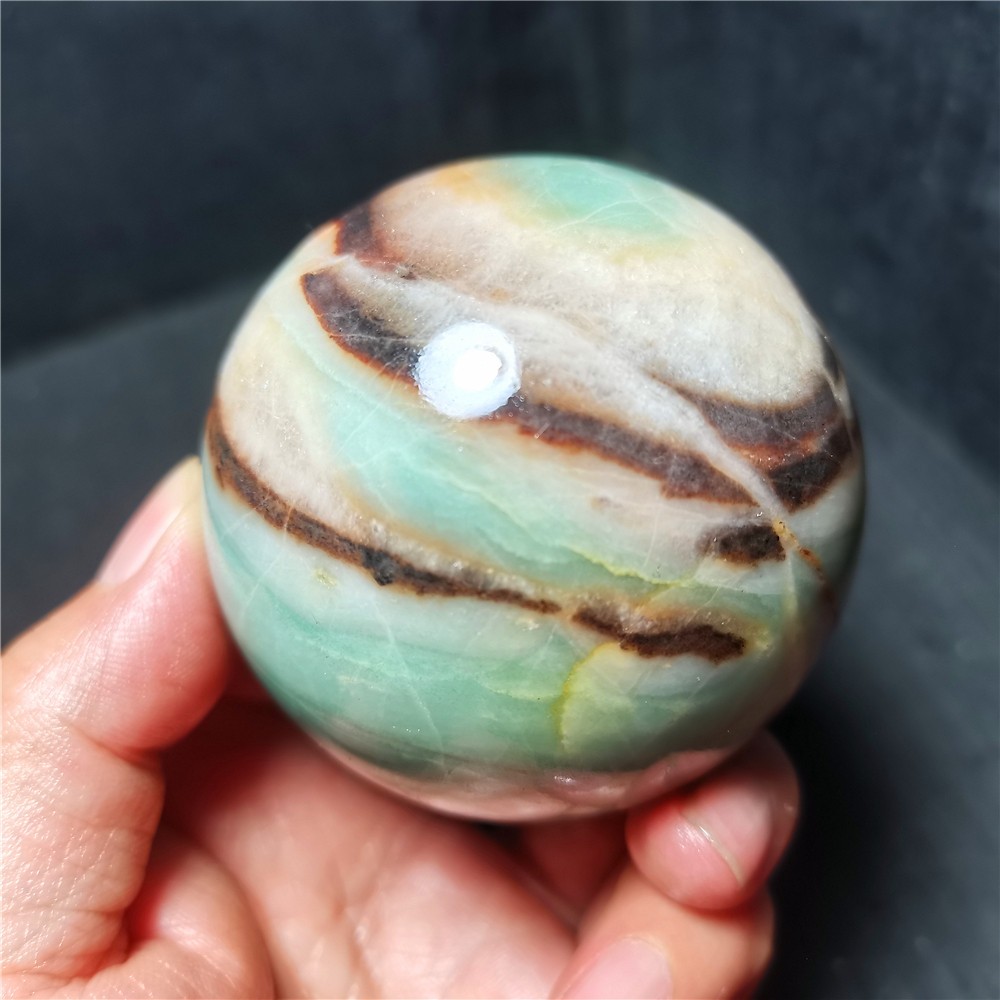 RARE 390G Natural Polished Colorful Sky blue Agate Crystal Ball Healing R2295