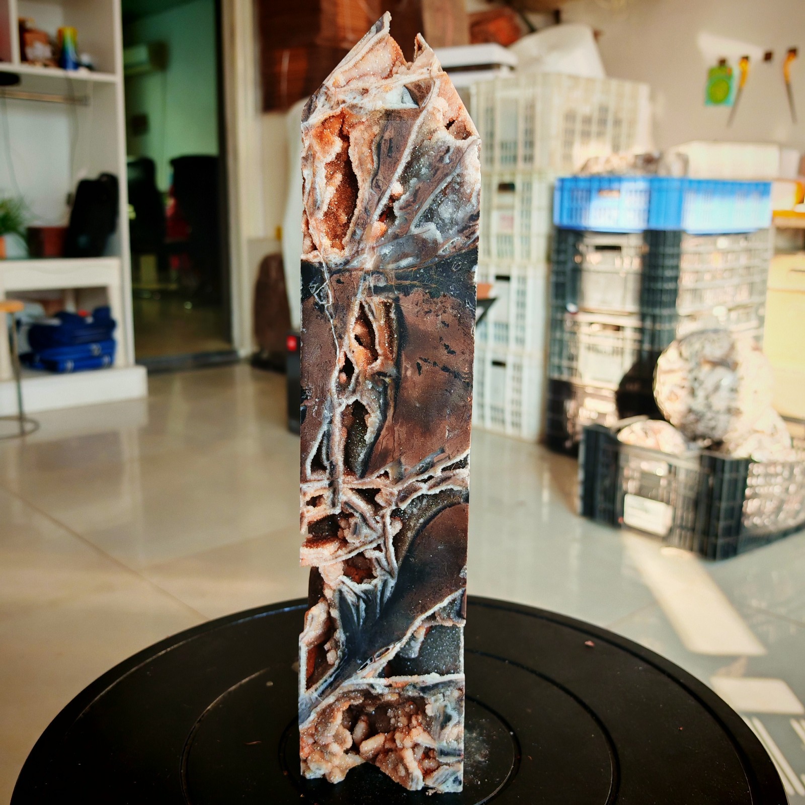 10.56LB Polishing and repairing of natural sphalerite crystal columns 4800g