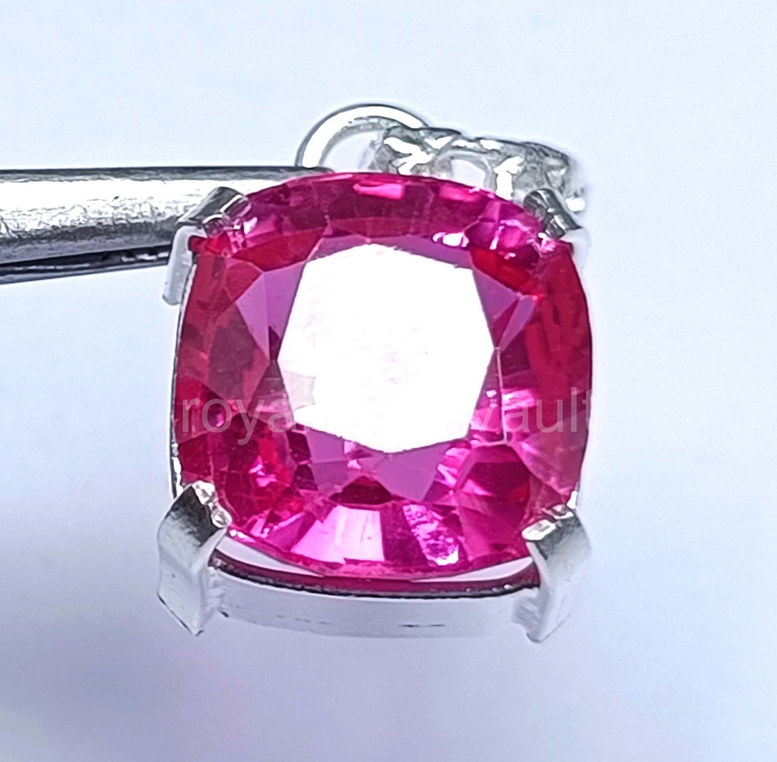 29.10 Ct Natural Pink Ruby Pendant Cushion Shape 925 Silver IGL Certified 5JOY