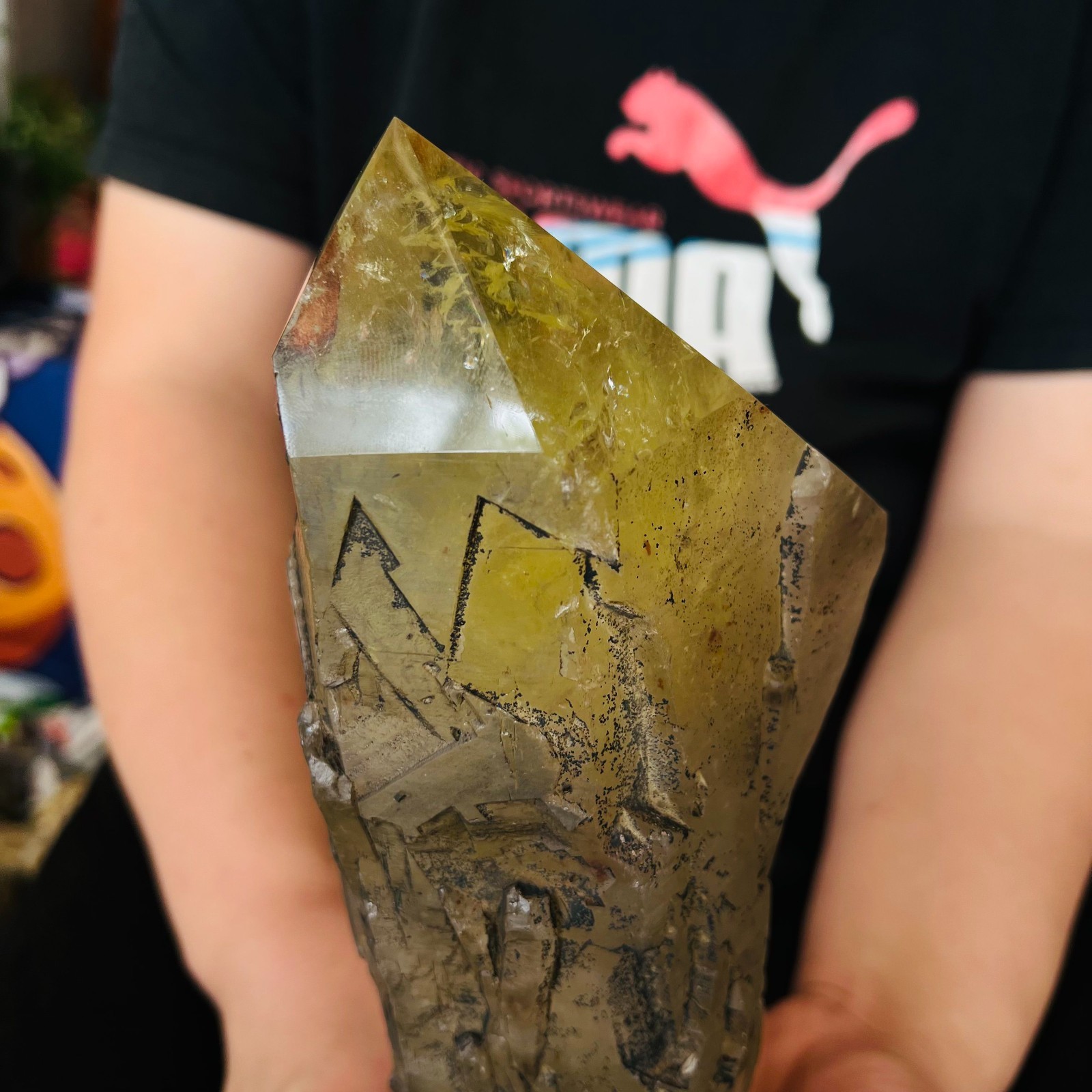5.72LB Genuine Citrine Elestial Crystal – Untreated Raw Stone Healing Crystal