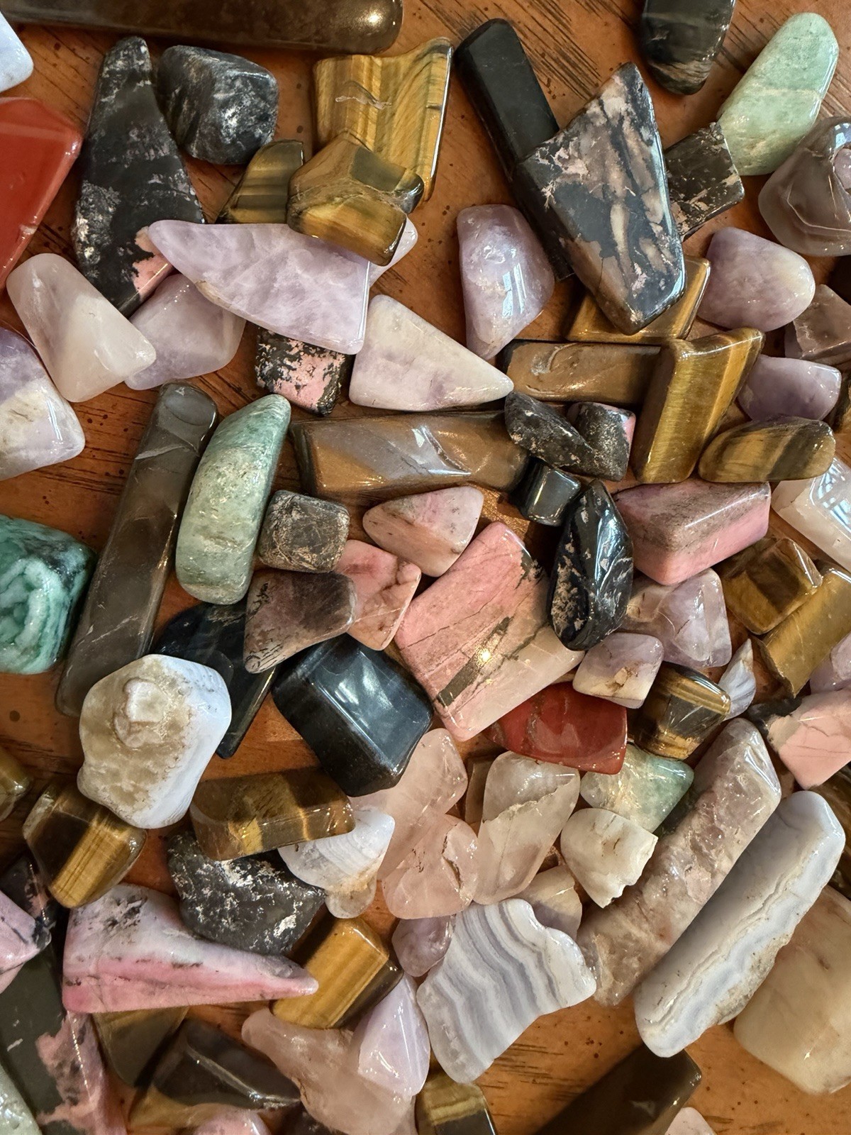 Mixed Tumbled Stones Pendant Size Assorted Gemstones Bulk -Over 2 Pounds
